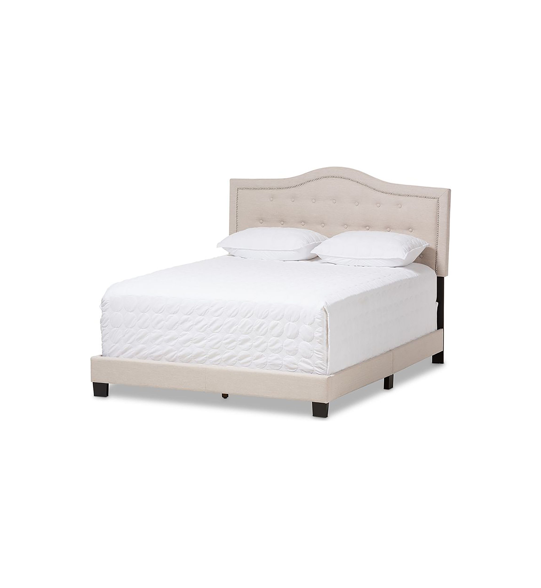Emerson Modern and Contemporary Light Grey Fabric Upholstered Bed