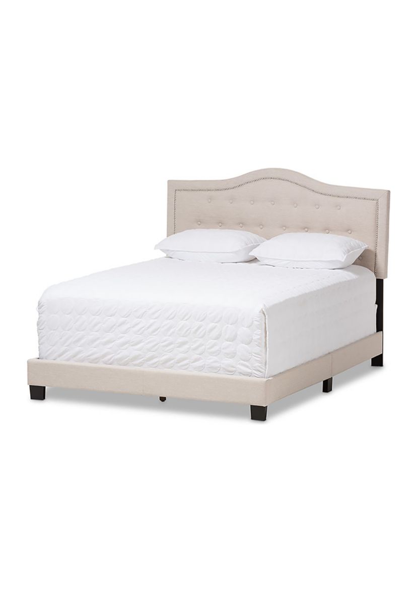 Emerson Modern and Contemporary Light Grey Fabric Upholstered Bed