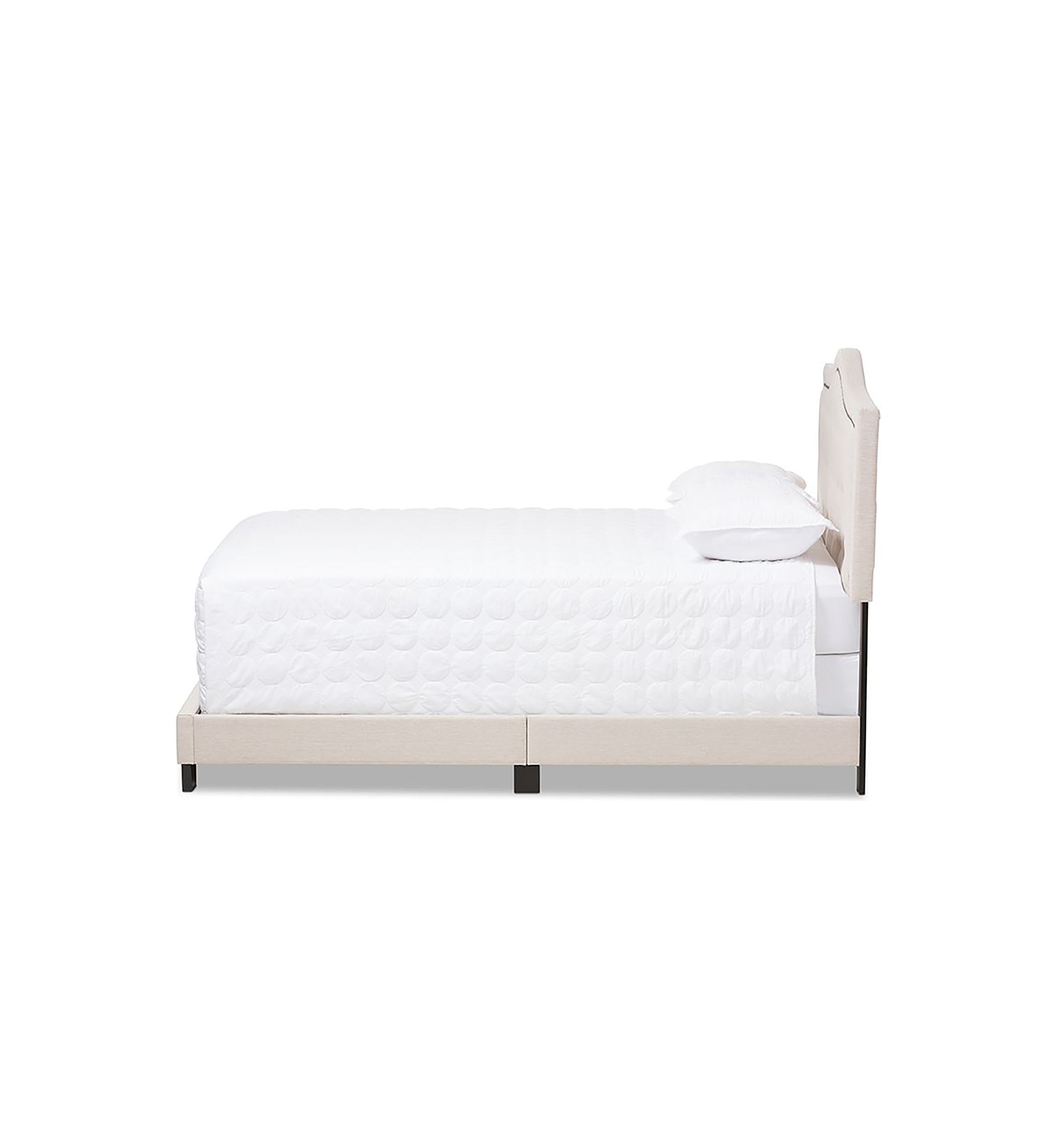 Emerson Modern and Contemporary Light Grey Fabric Upholstered Bed