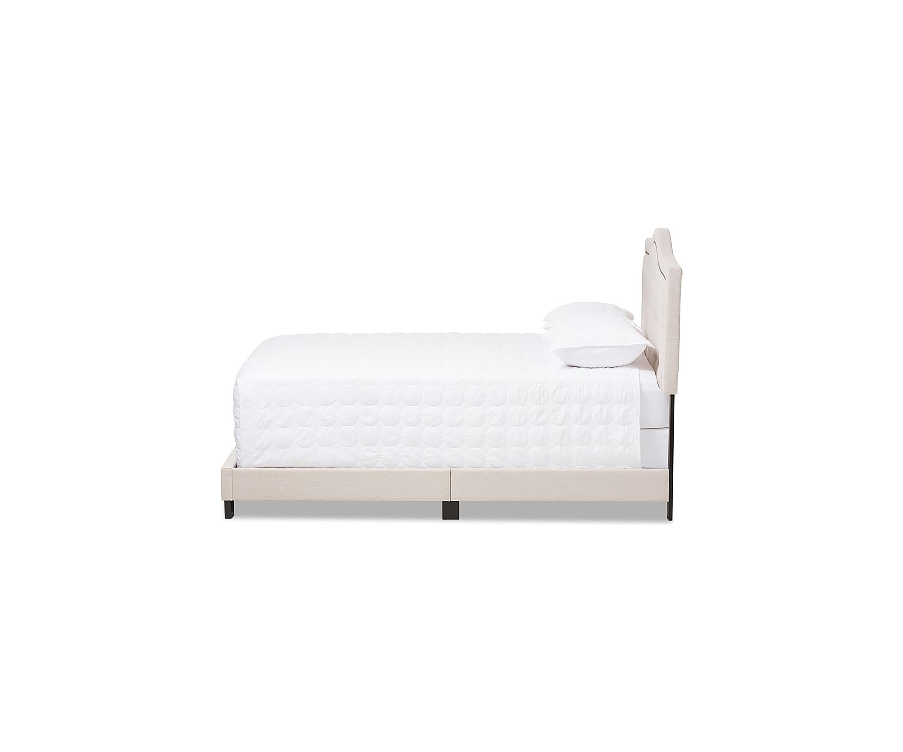 Emerson Modern and Contemporary Light Grey Fabric Upholstered Bed