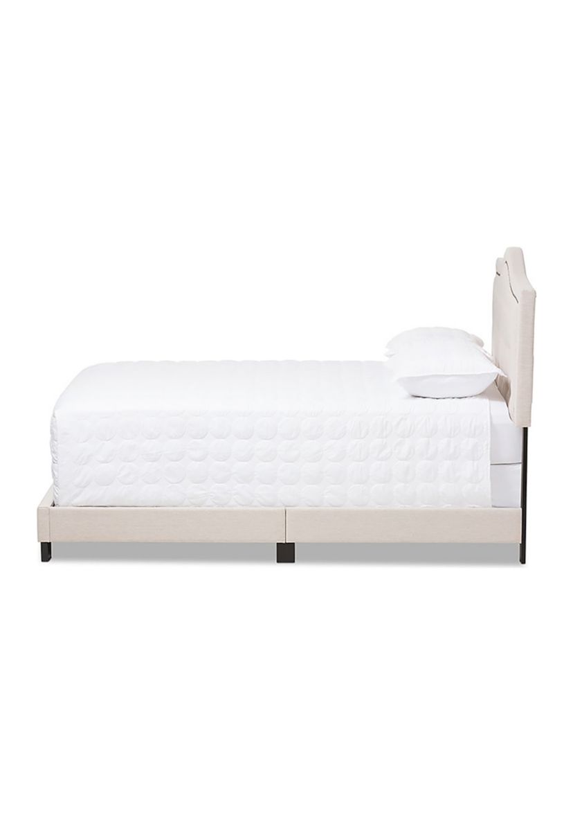 Emerson Modern and Contemporary Light Grey Fabric Upholstered Bed