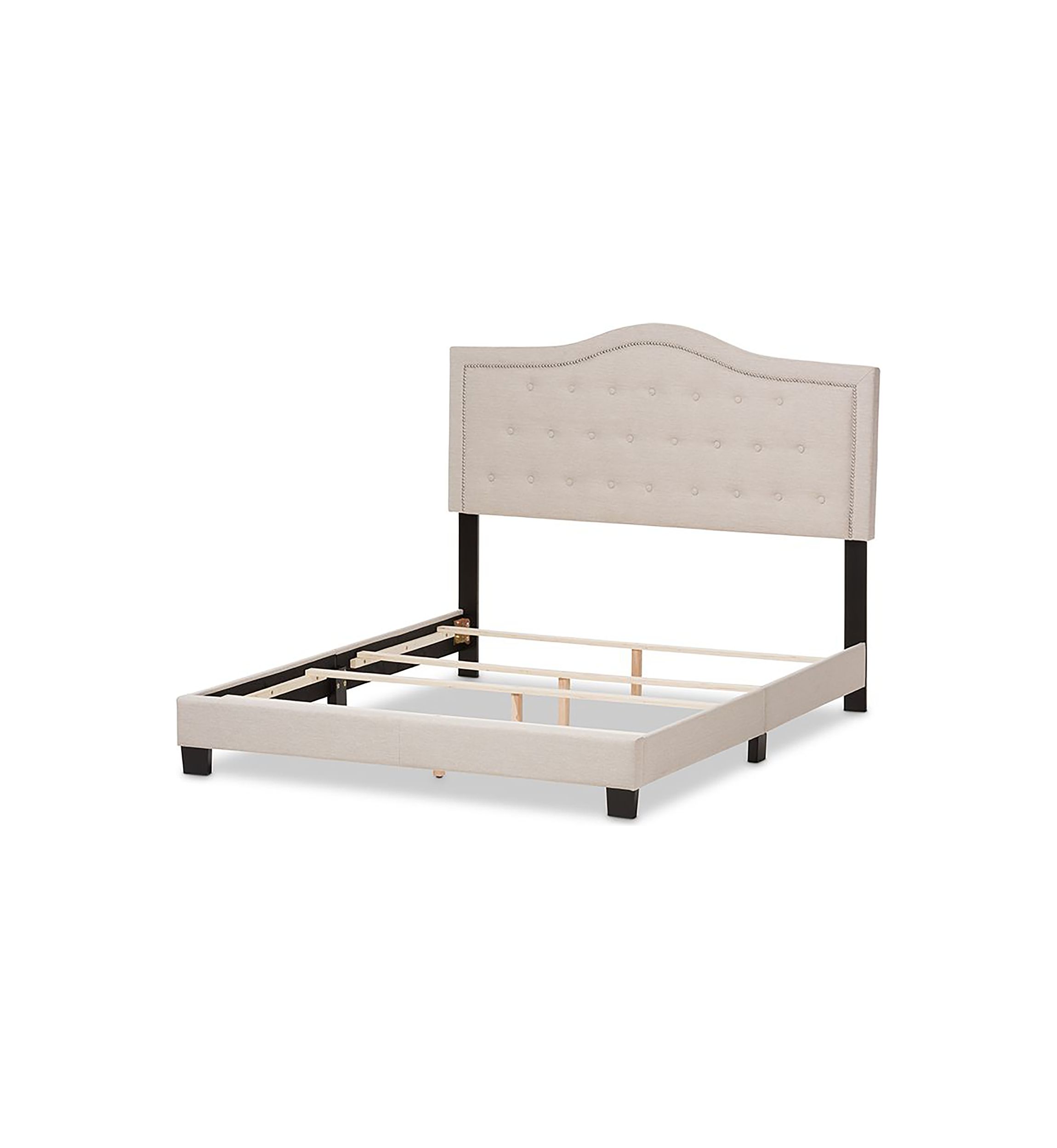 Emerson Modern and Contemporary Light Grey Fabric Upholstered Bed