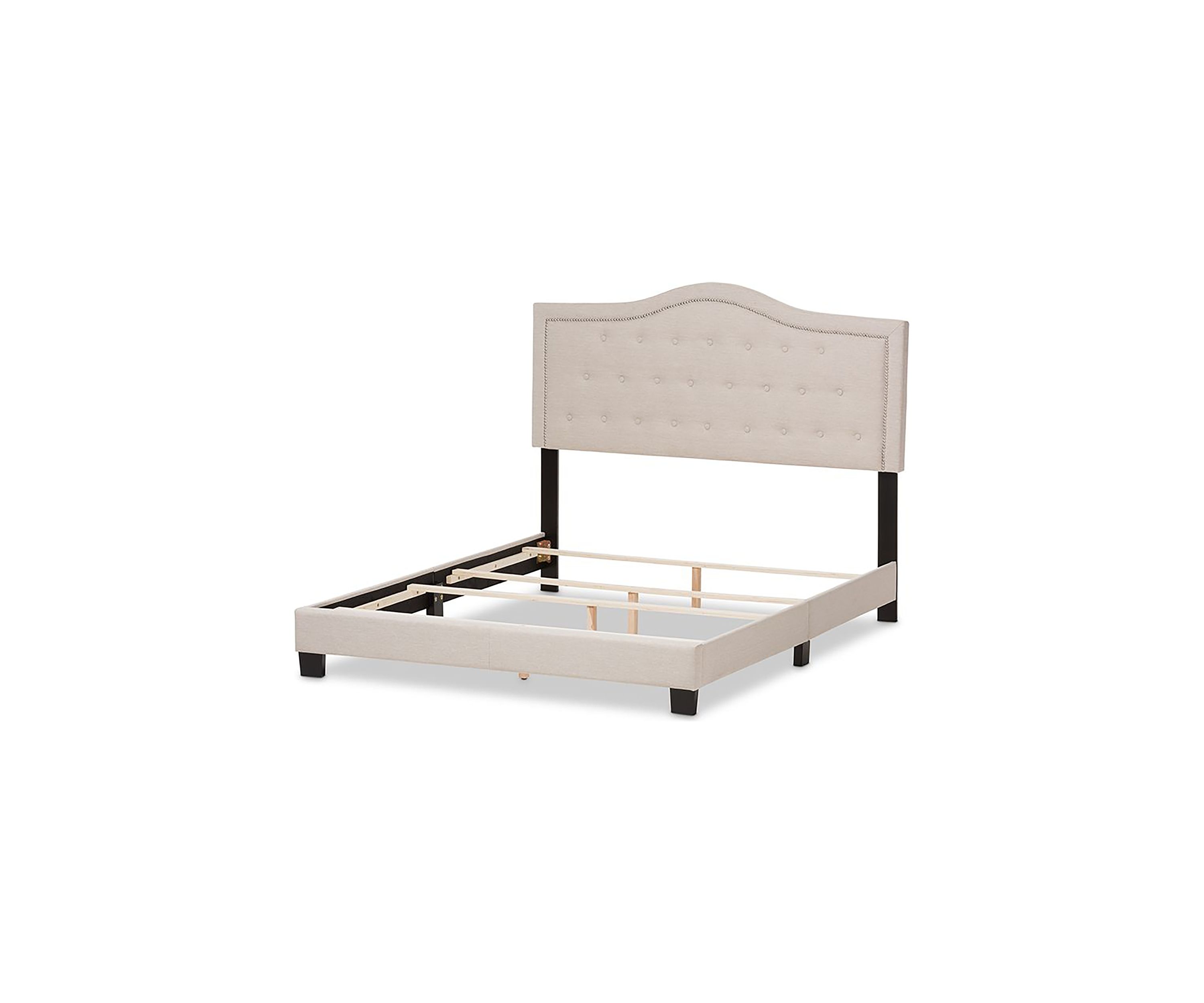 Emerson Modern and Contemporary Light Grey Fabric Upholstered Bed