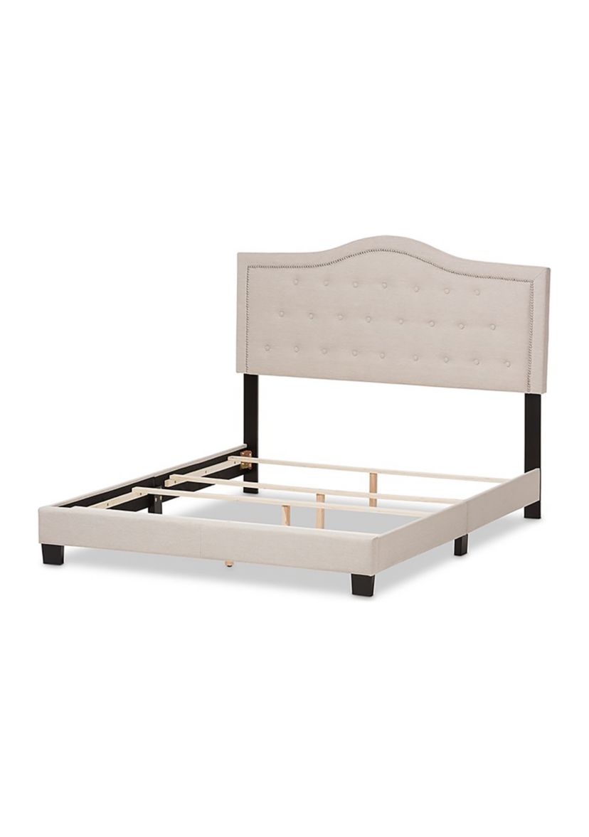Emerson Modern and Contemporary Light Grey Fabric Upholstered Bed
