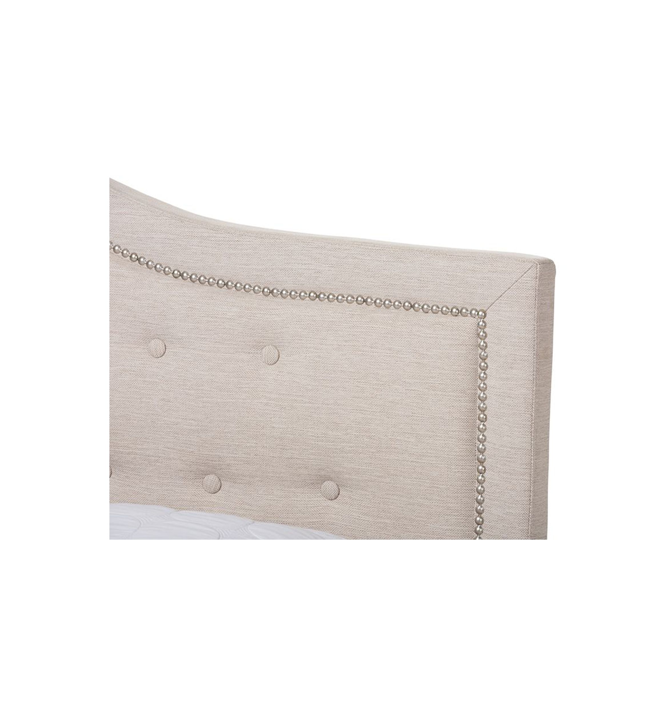 Emerson Modern and Contemporary Light Grey Fabric Upholstered Bed