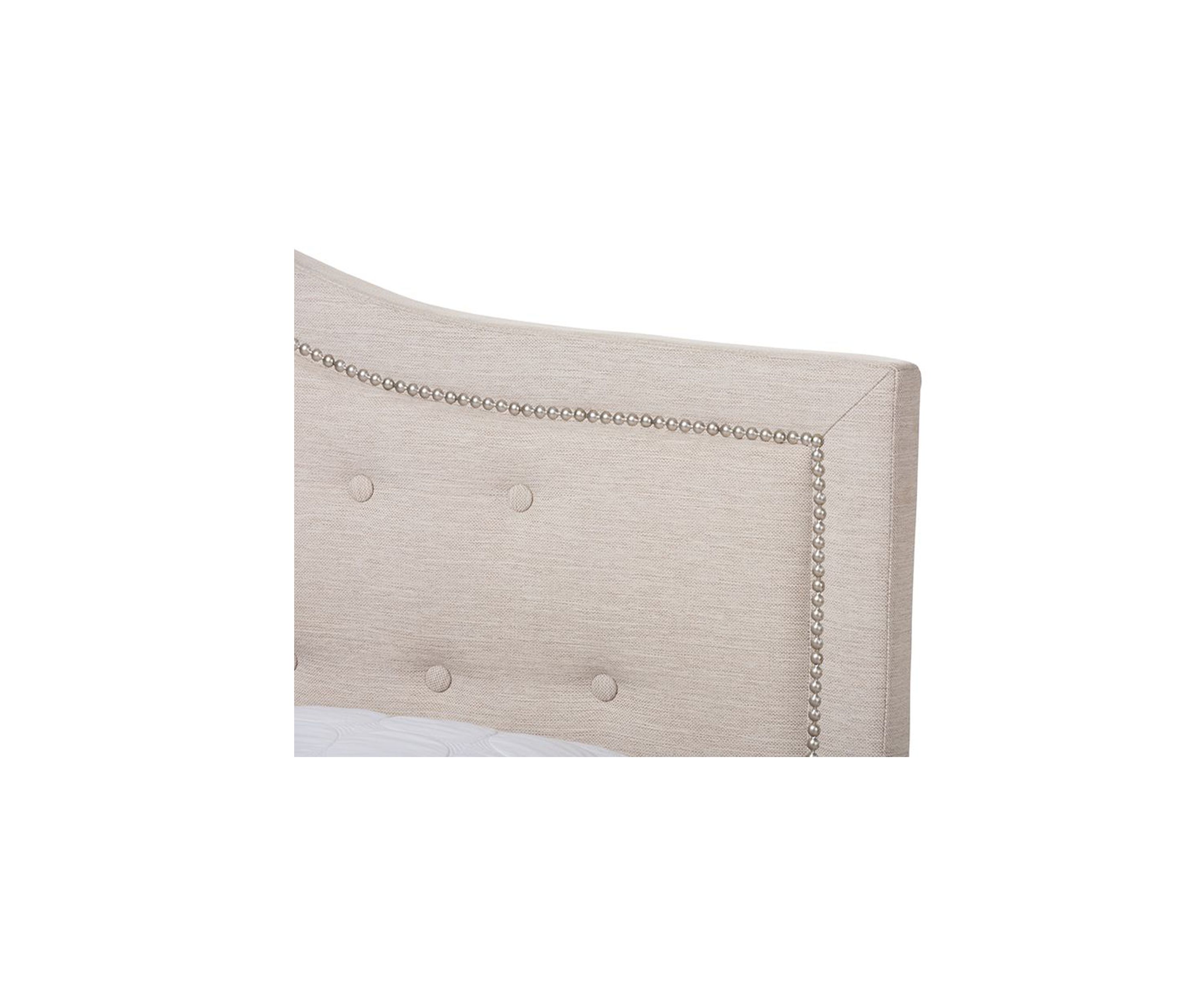 Emerson Modern and Contemporary Light Grey Fabric Upholstered Bed