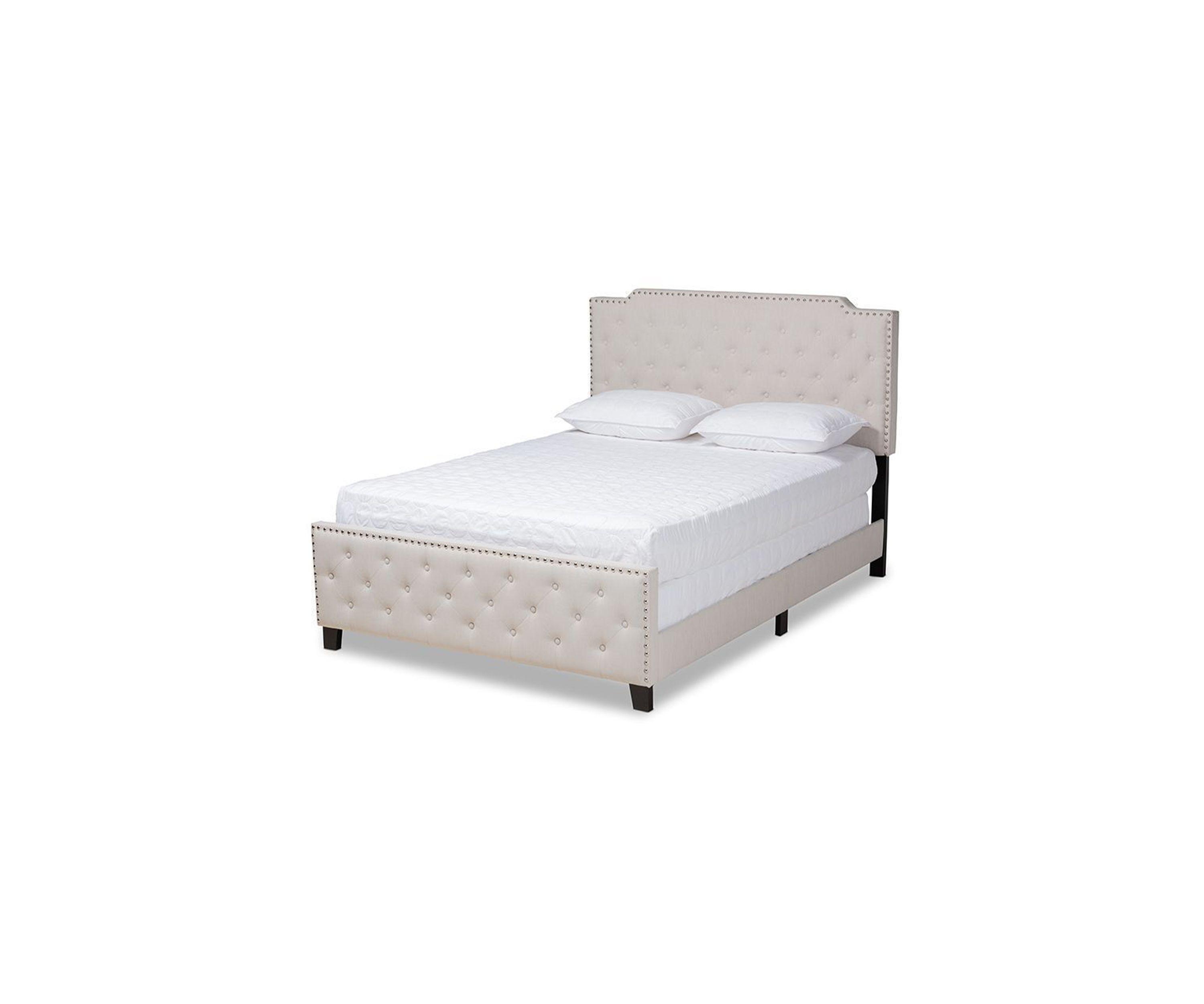 Marion Modern Transitional Grey Fabric Upholstered Button Tufted Panel Bed