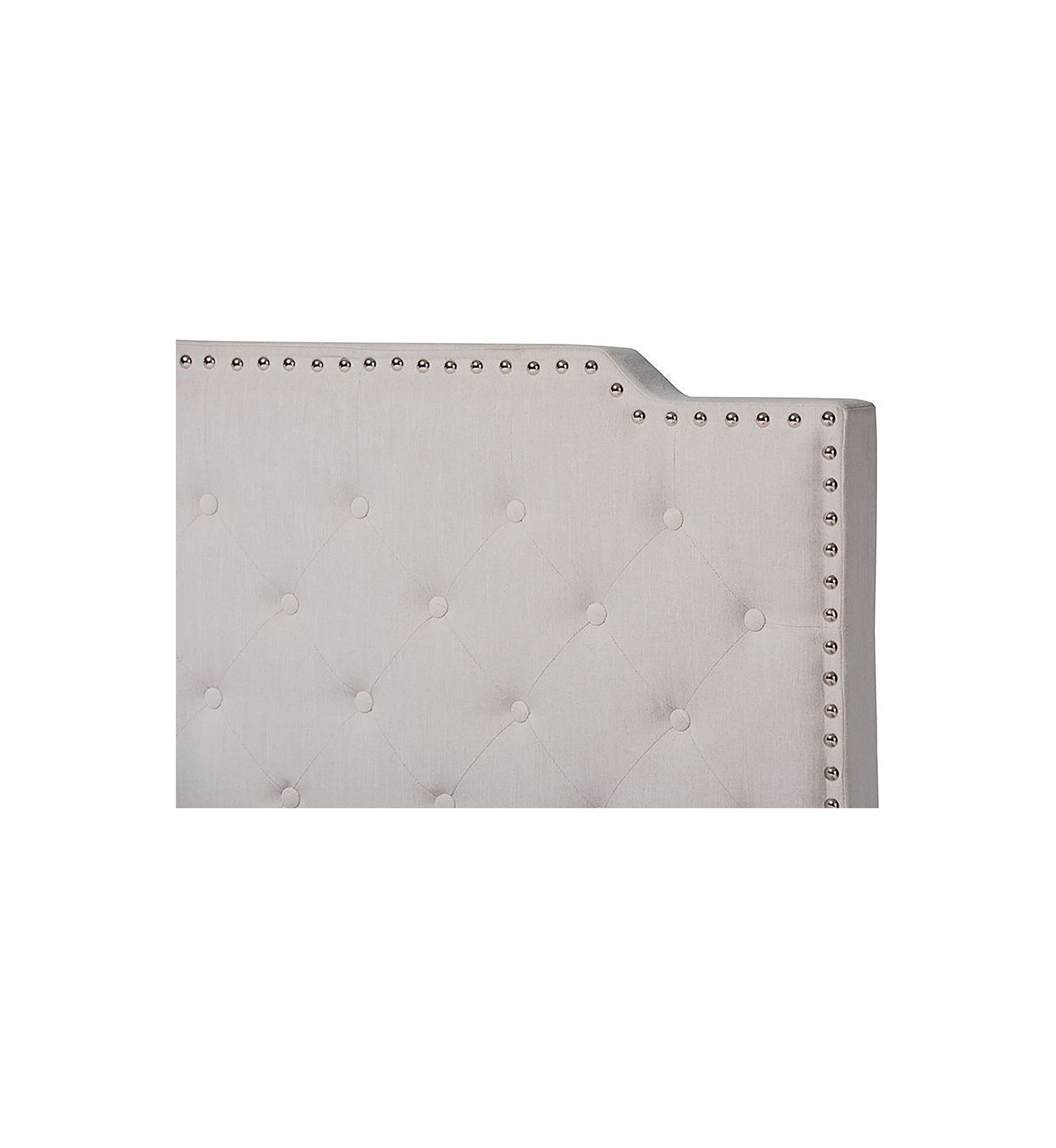 Marion Modern Transitional Grey Fabric Upholstered Button Tufted Panel Bed