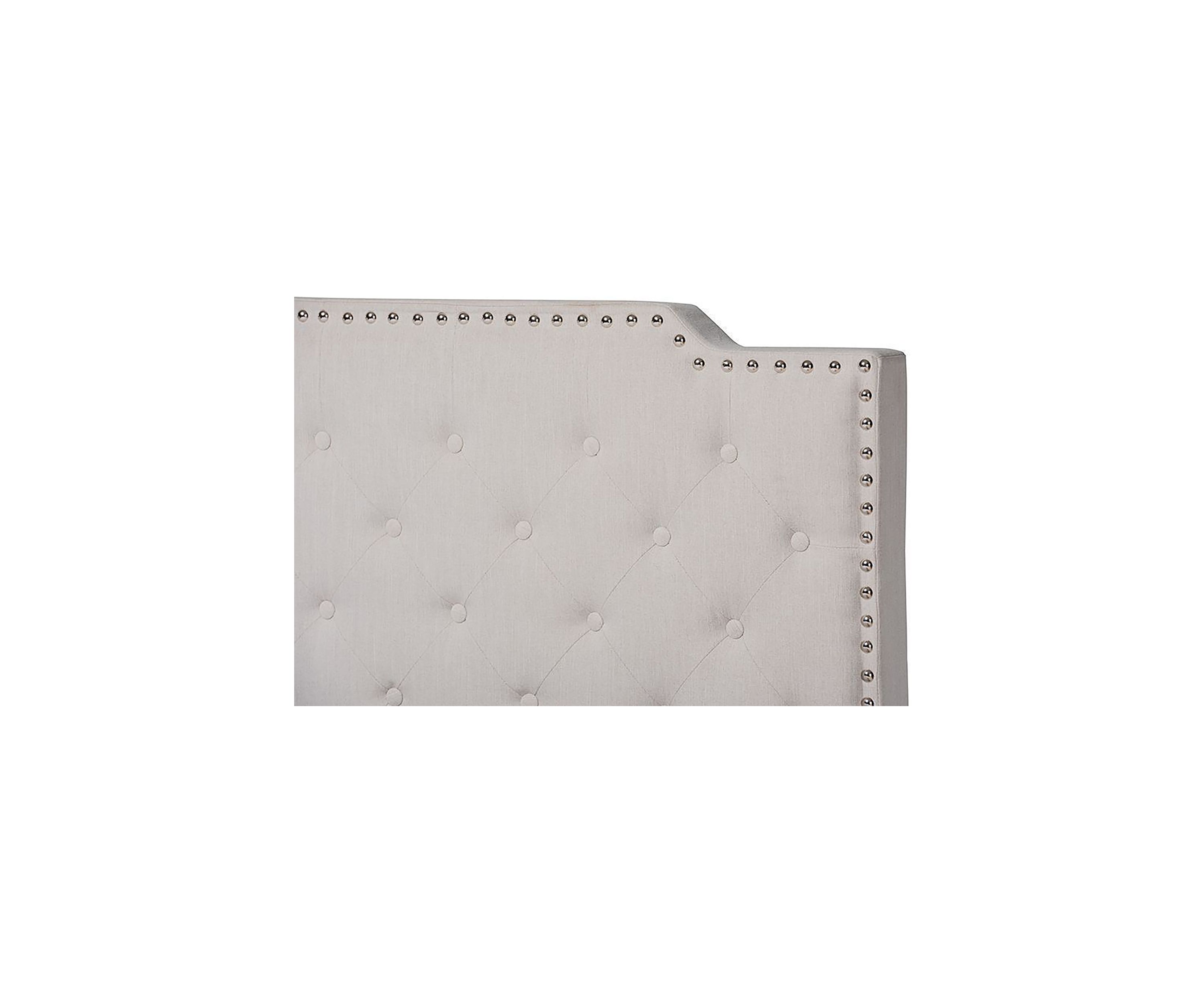 Marion Modern Transitional Grey Fabric Upholstered Button Tufted Panel Bed