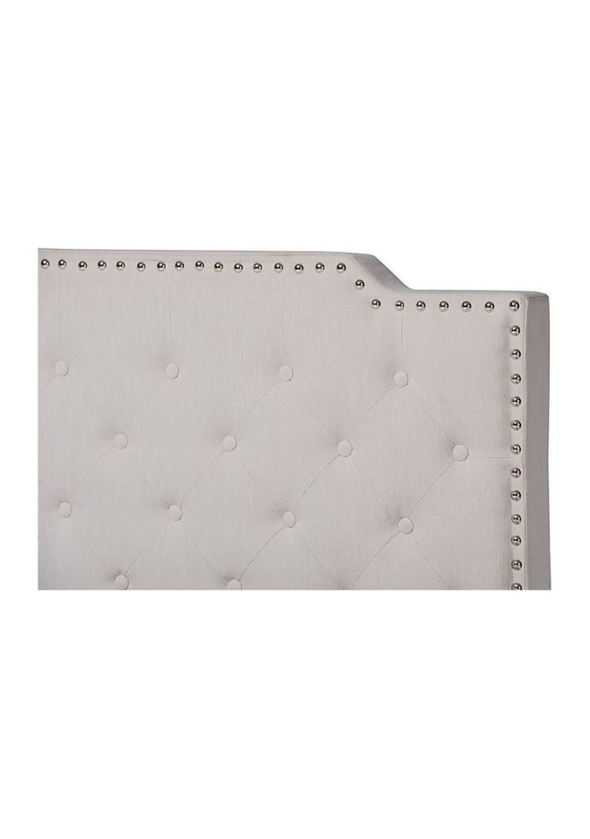 Marion Modern Transitional Grey Fabric Upholstered Button Tufted Panel Bed