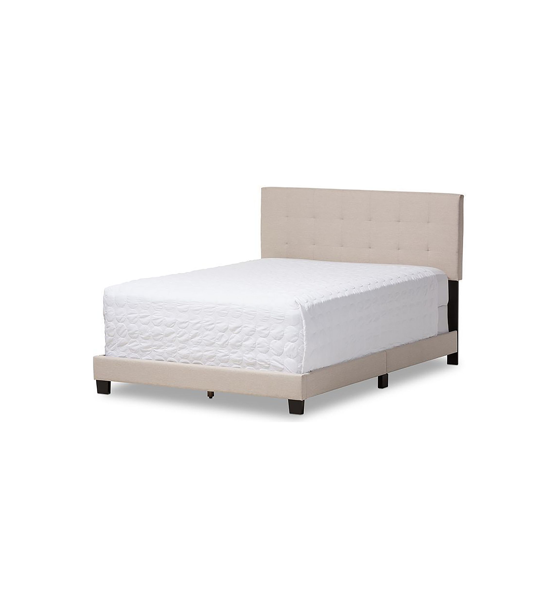 Brookfield Modern and Contemporary Light Grey Fabric Bed
