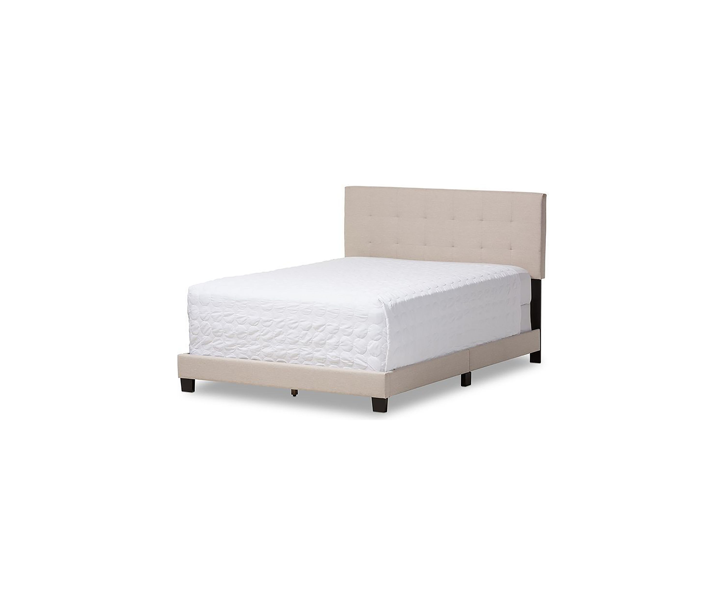 Brookfield Modern and Contemporary Light Grey Fabric Bed
