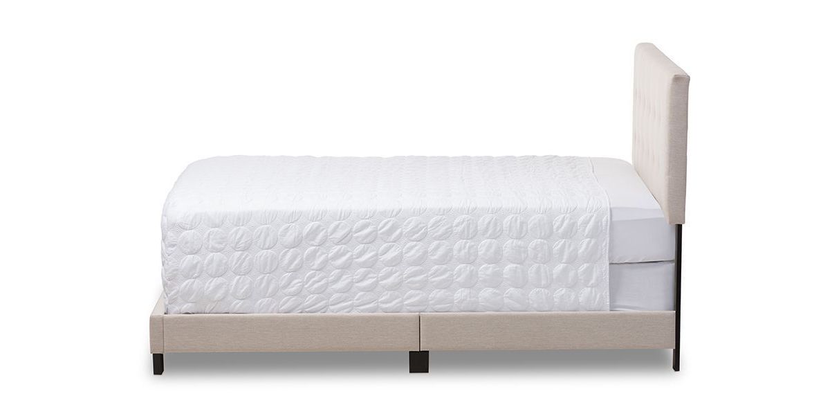 Brookfield Modern and Contemporary Light Grey Fabric Bed