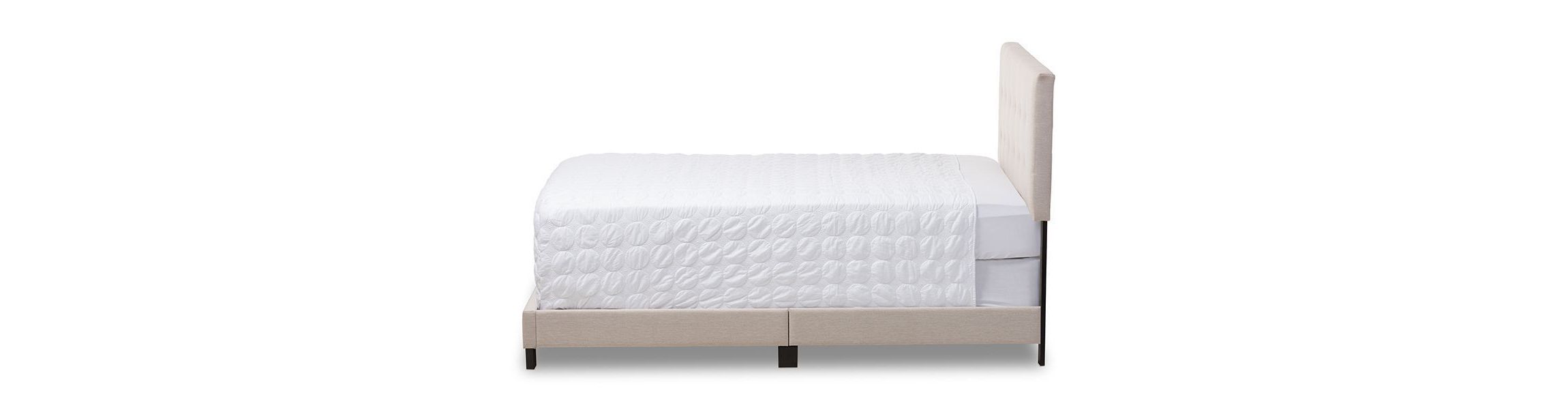 Brookfield Modern and Contemporary Light Grey Fabric Bed