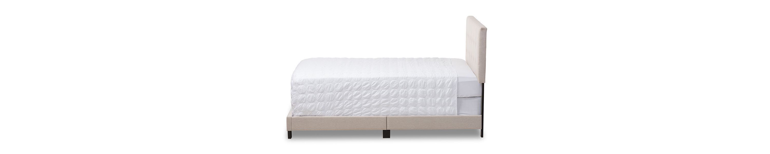 Brookfield Modern and Contemporary Light Grey Fabric Bed