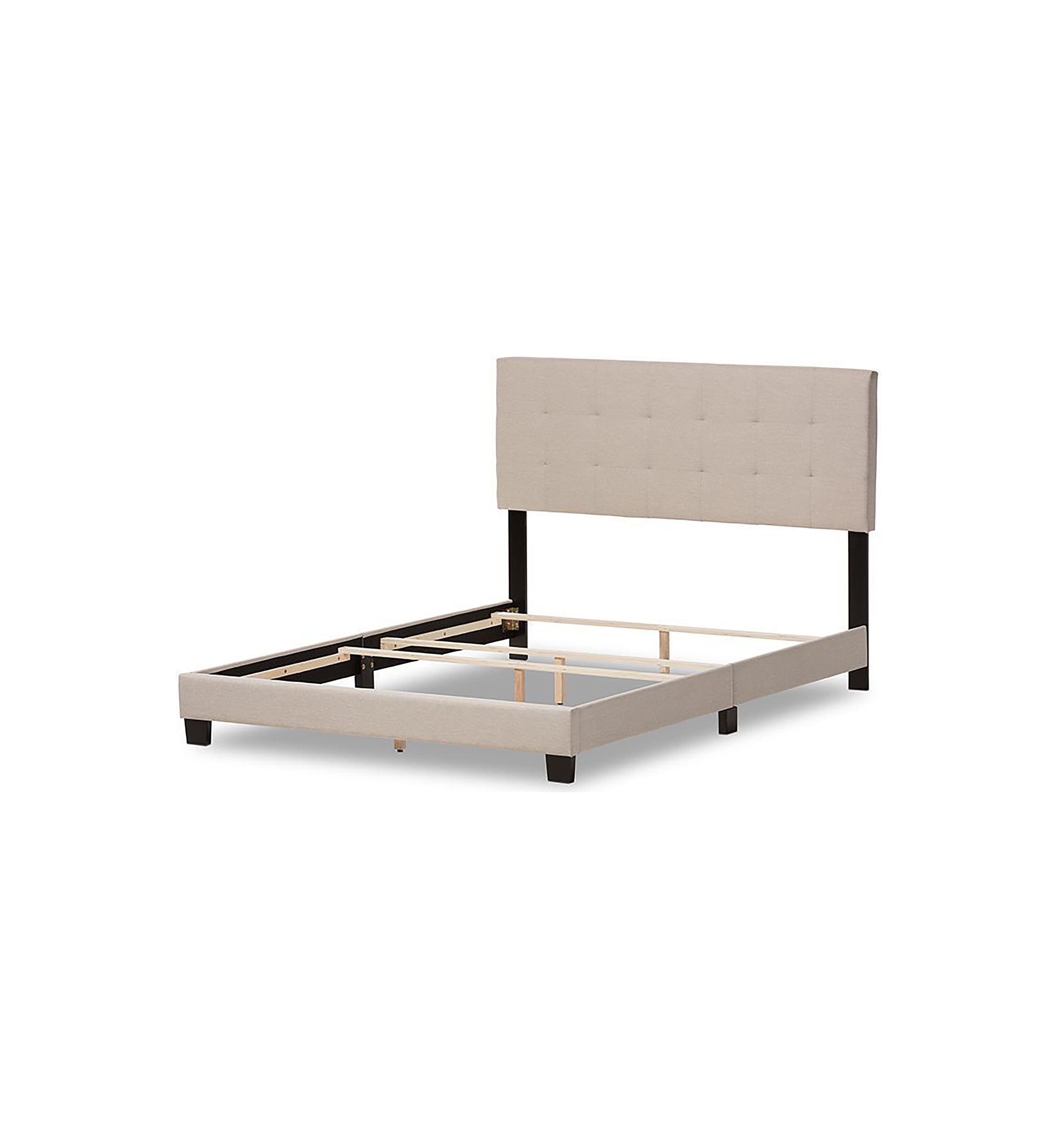 Brookfield Modern and Contemporary Light Grey Fabric Bed