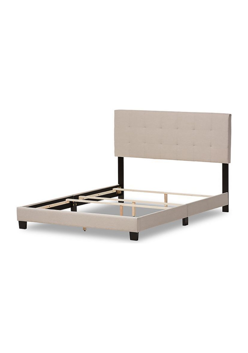 Brookfield Modern and Contemporary Light Grey Fabric Bed