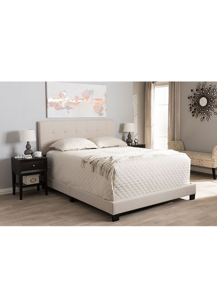 Brookfield Modern and Contemporary Light Grey Fabric Bed