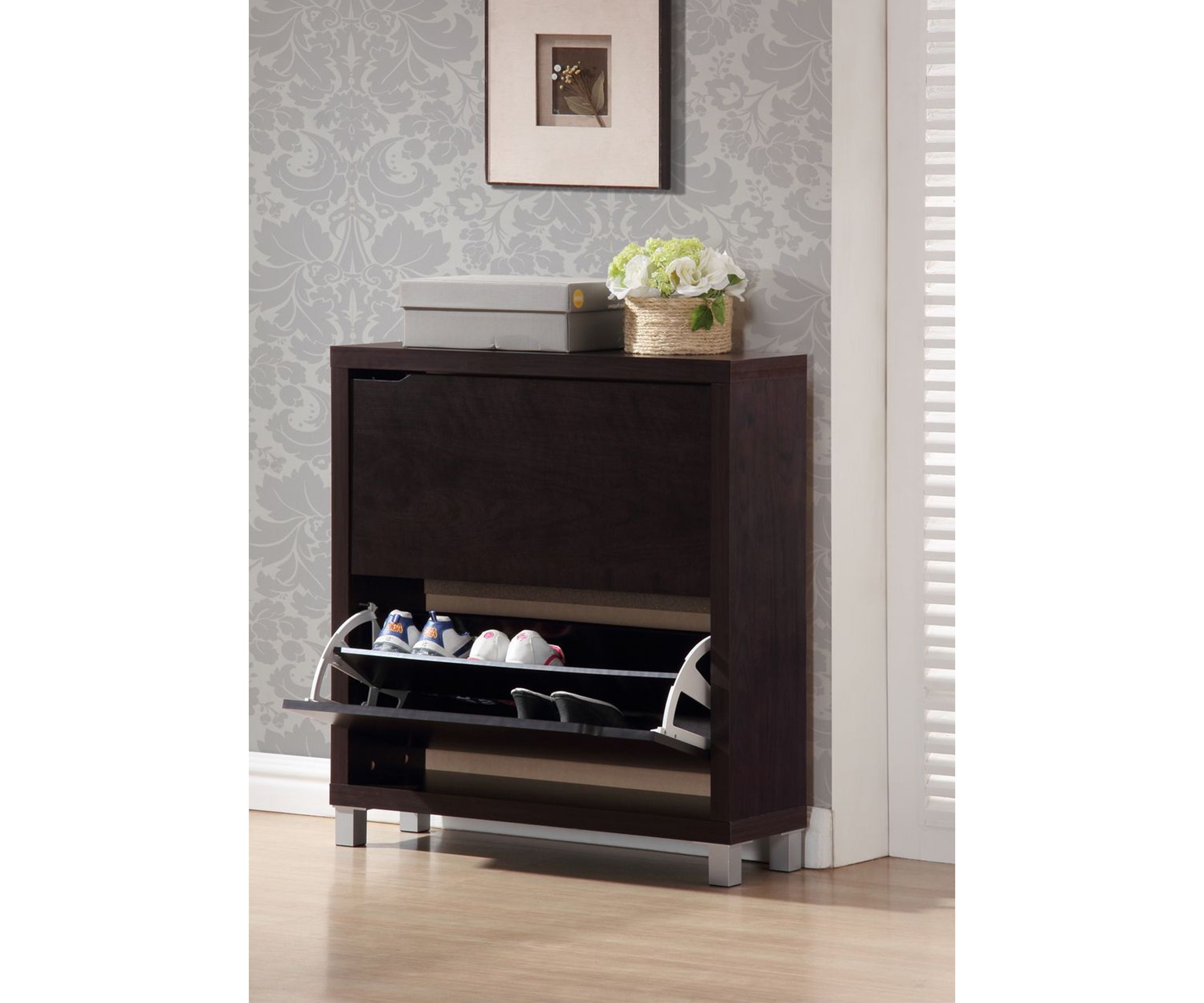Simms White Modern Shoe Cabinet
