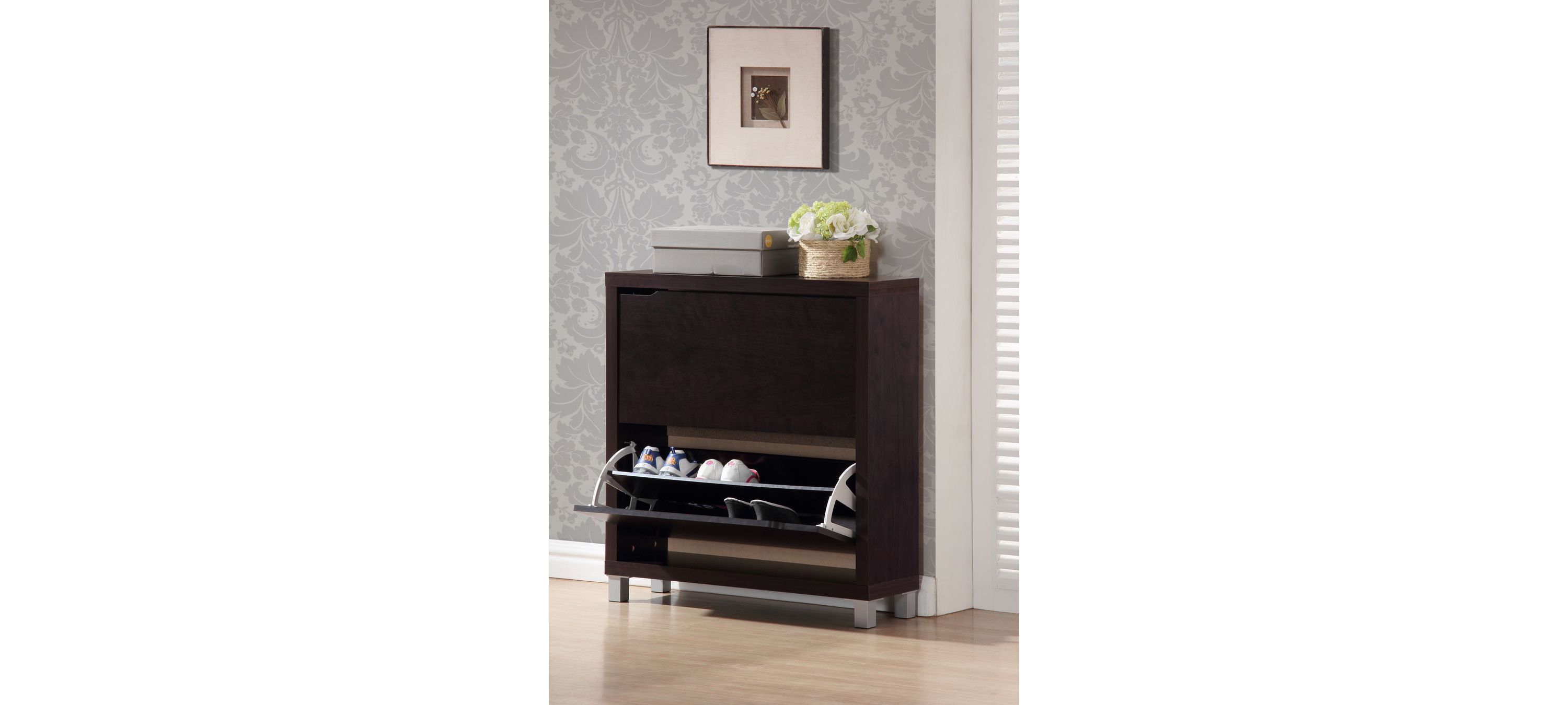Simms White Modern Shoe Cabinet