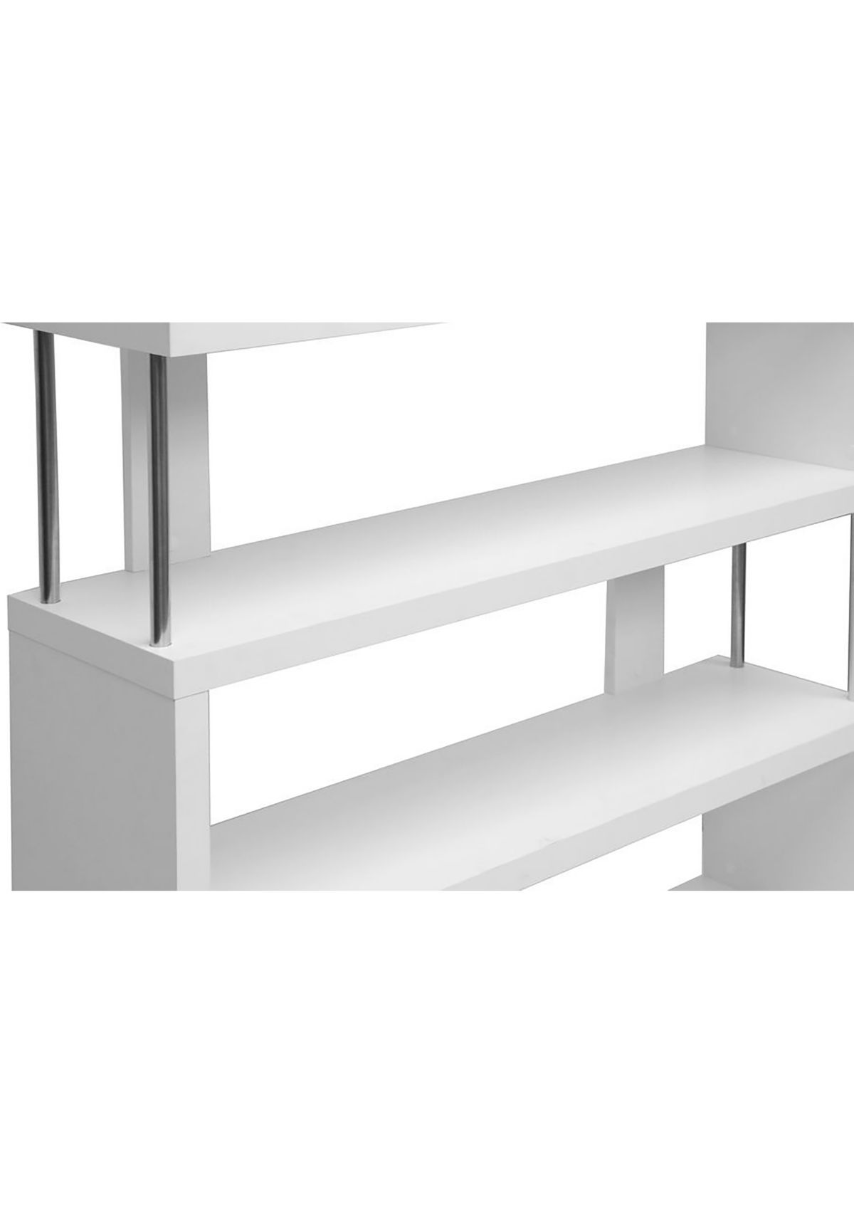 Barnes White Three-Shelf Modern Bookcase