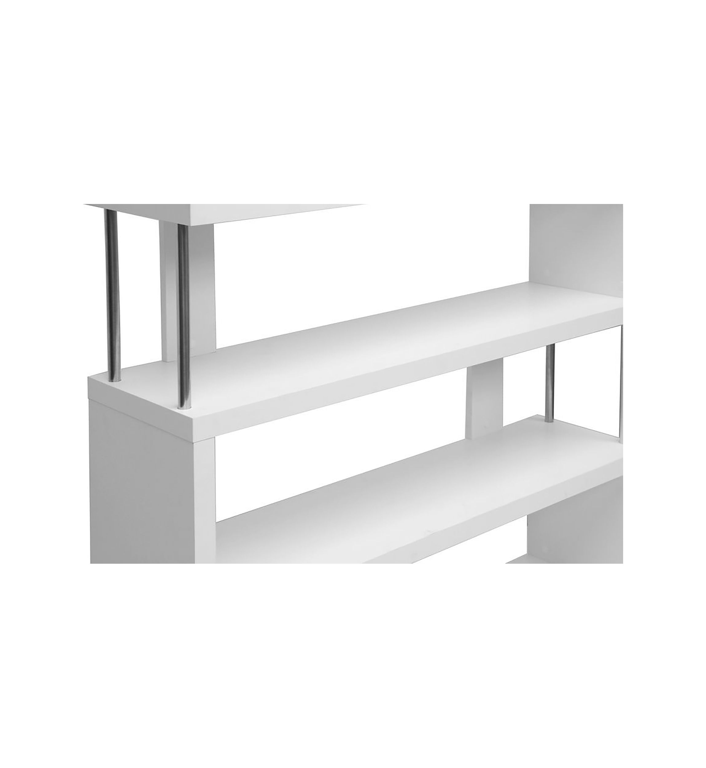 Barnes White Three-Shelf Modern Bookcase