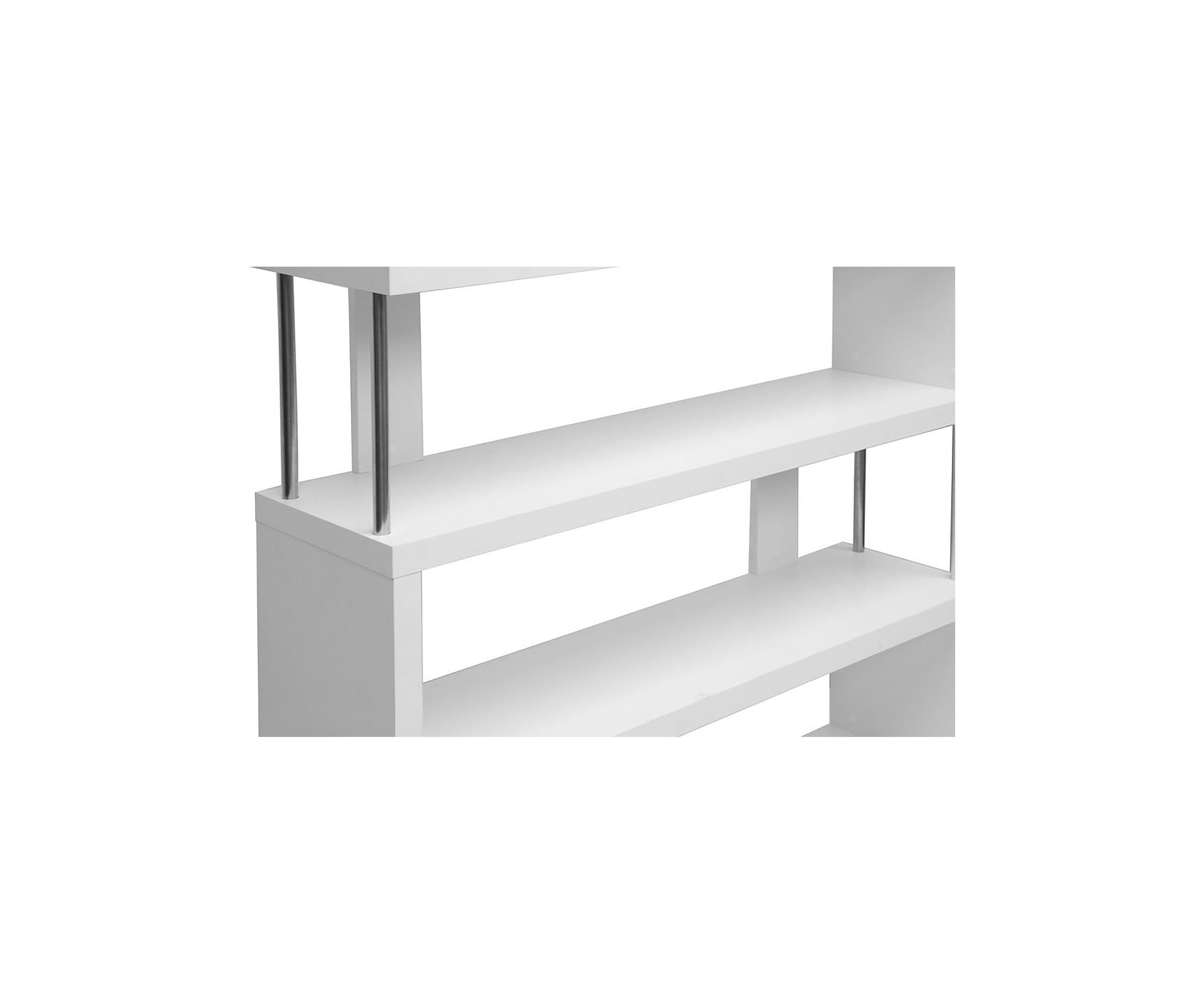 Barnes White Three-Shelf Modern Bookcase