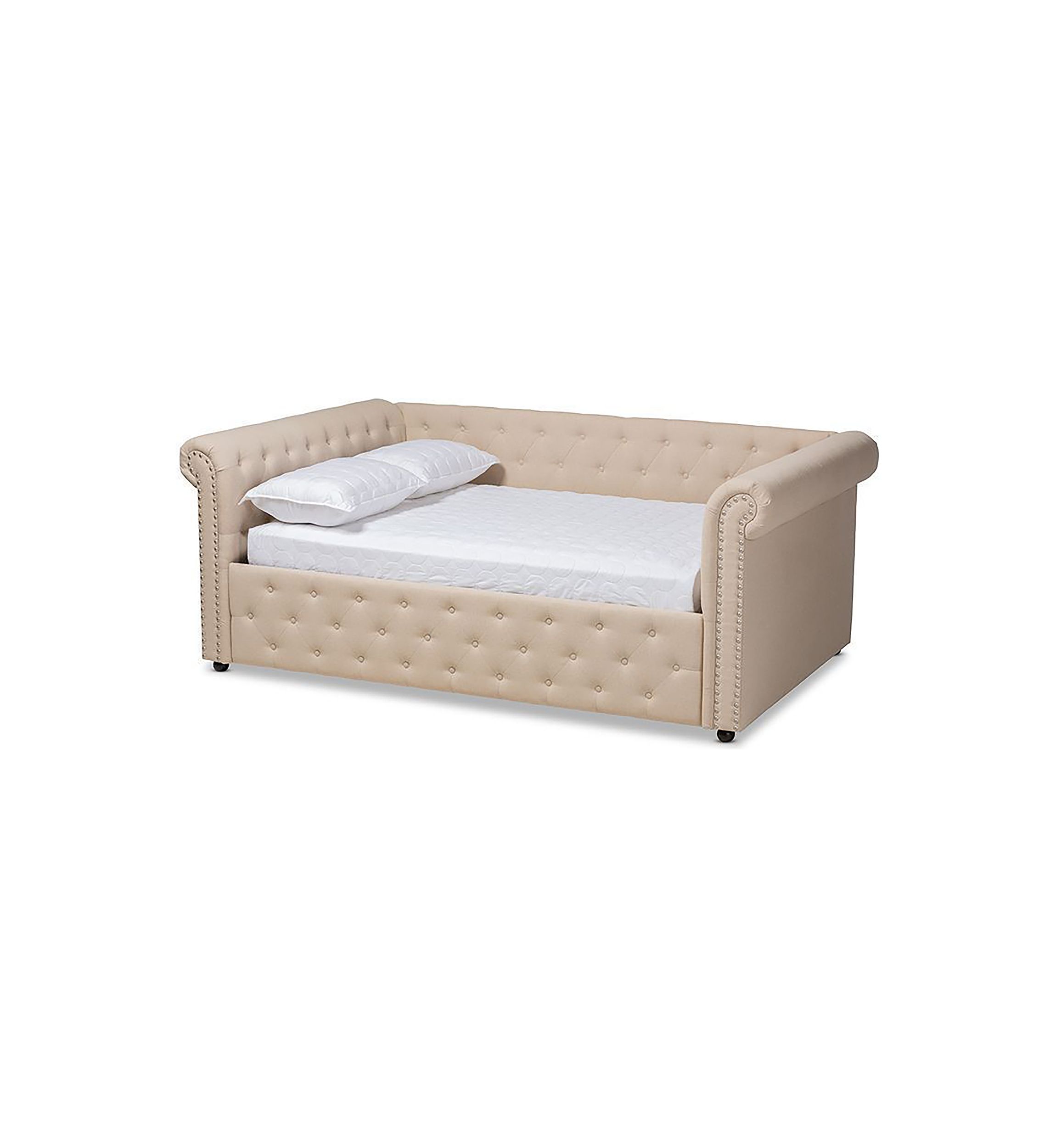 Mabelle Modern and Contemporary Beige Fabric Upholstered Daybed