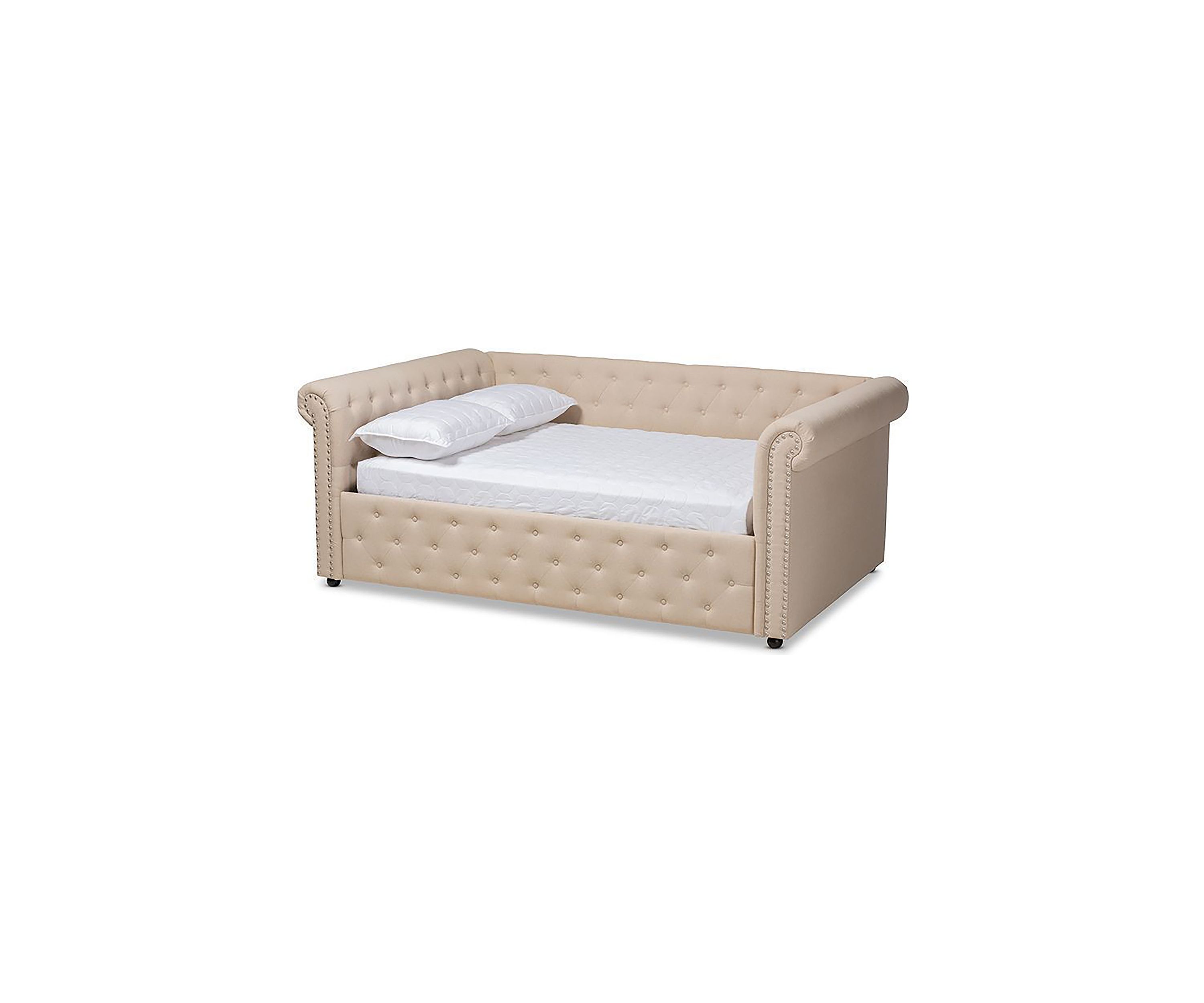 Mabelle Modern and Contemporary Beige Fabric Upholstered Daybed