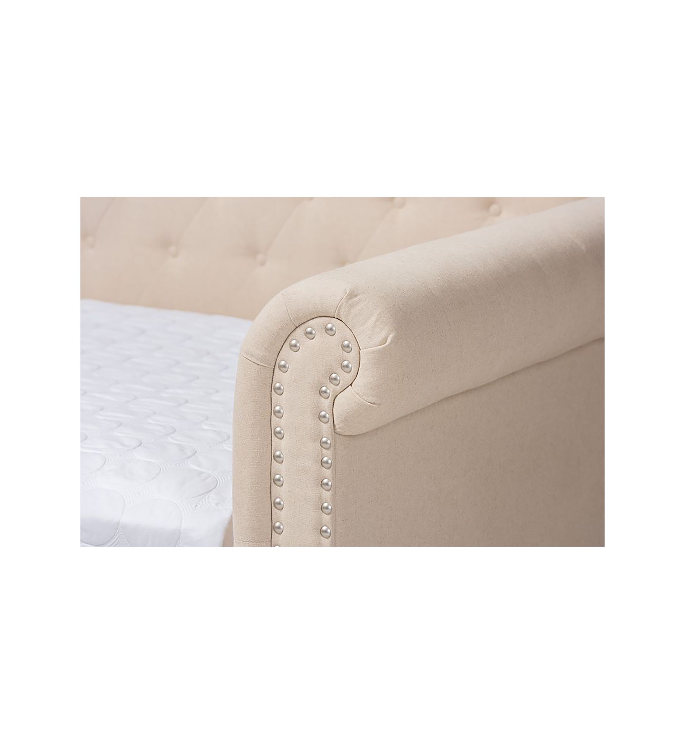 Mabelle Modern and Contemporary Beige Fabric Upholstered Daybed