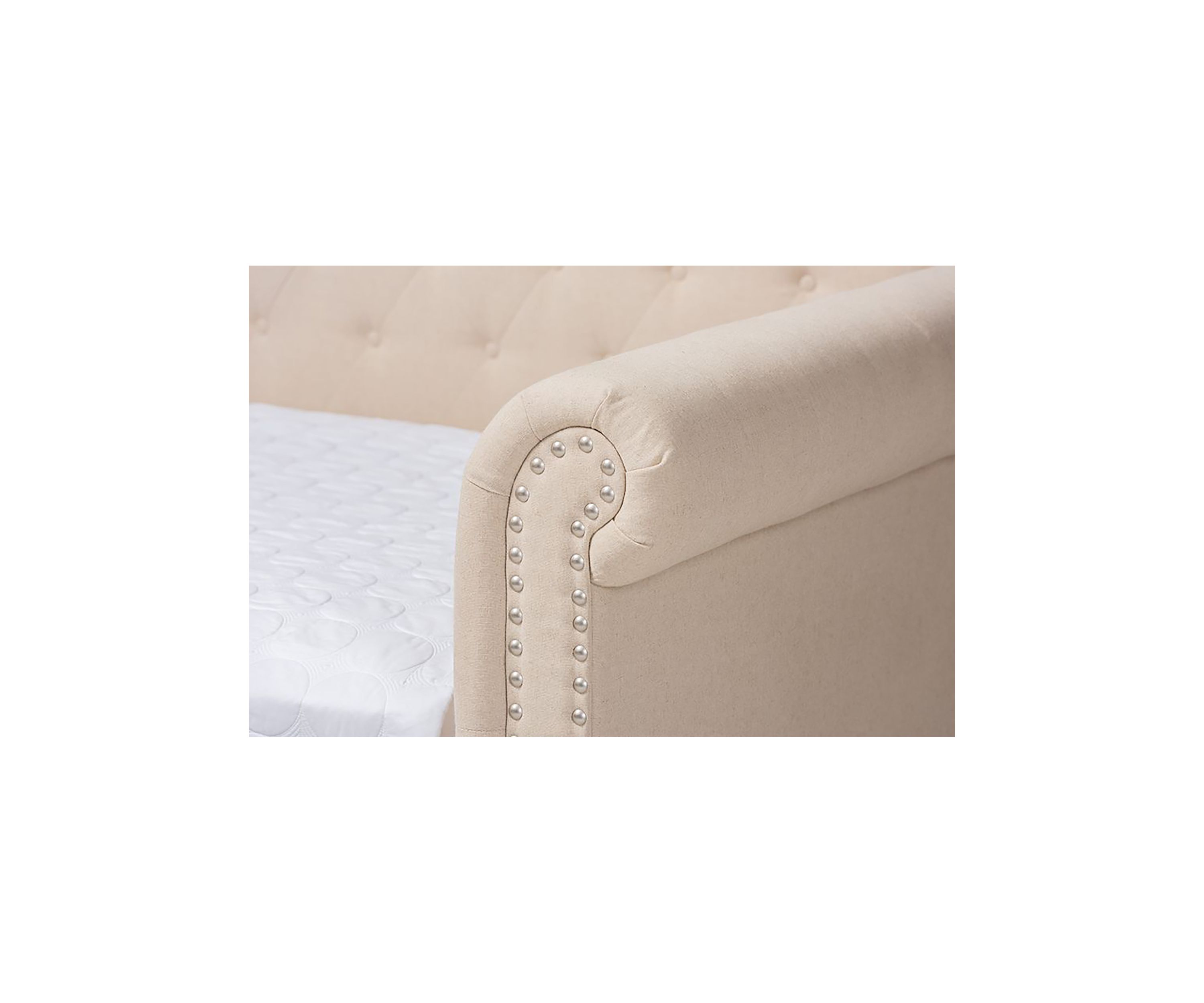 Mabelle Modern and Contemporary Beige Fabric Upholstered Daybed