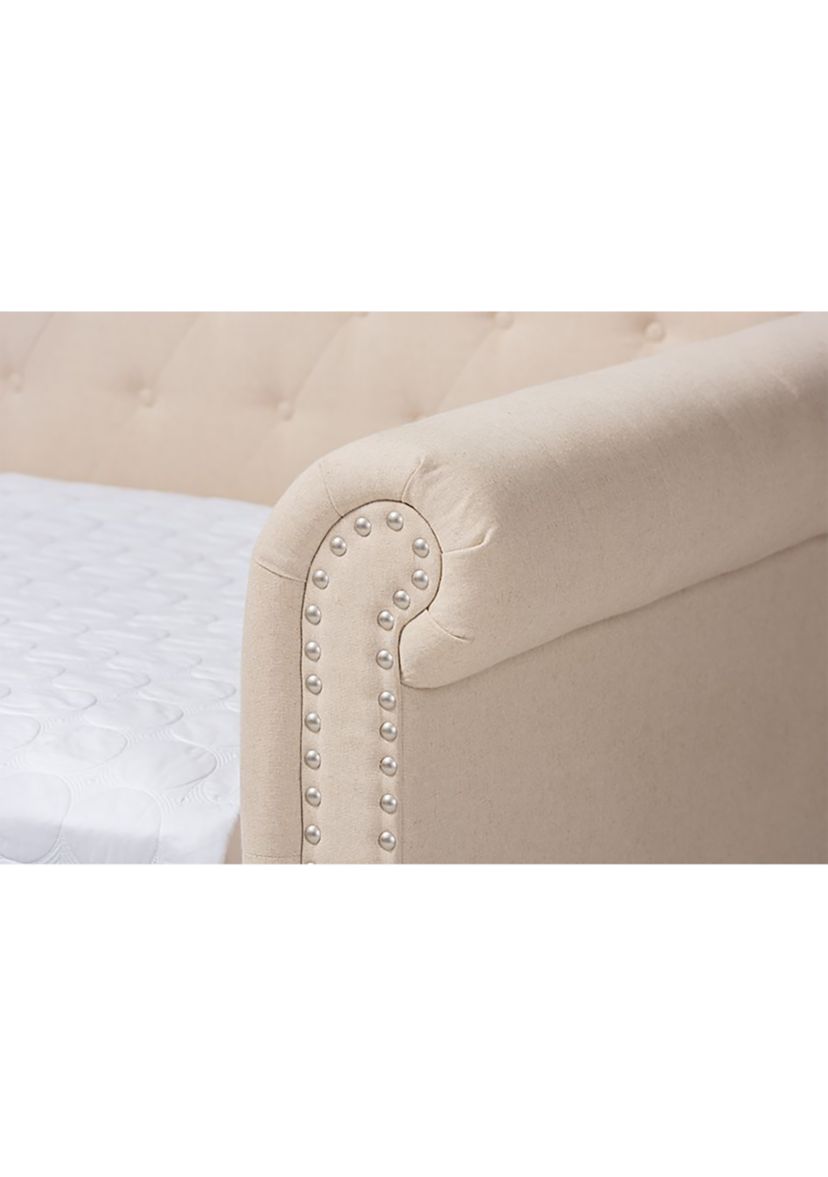 Mabelle Modern and Contemporary Beige Fabric Upholstered Daybed