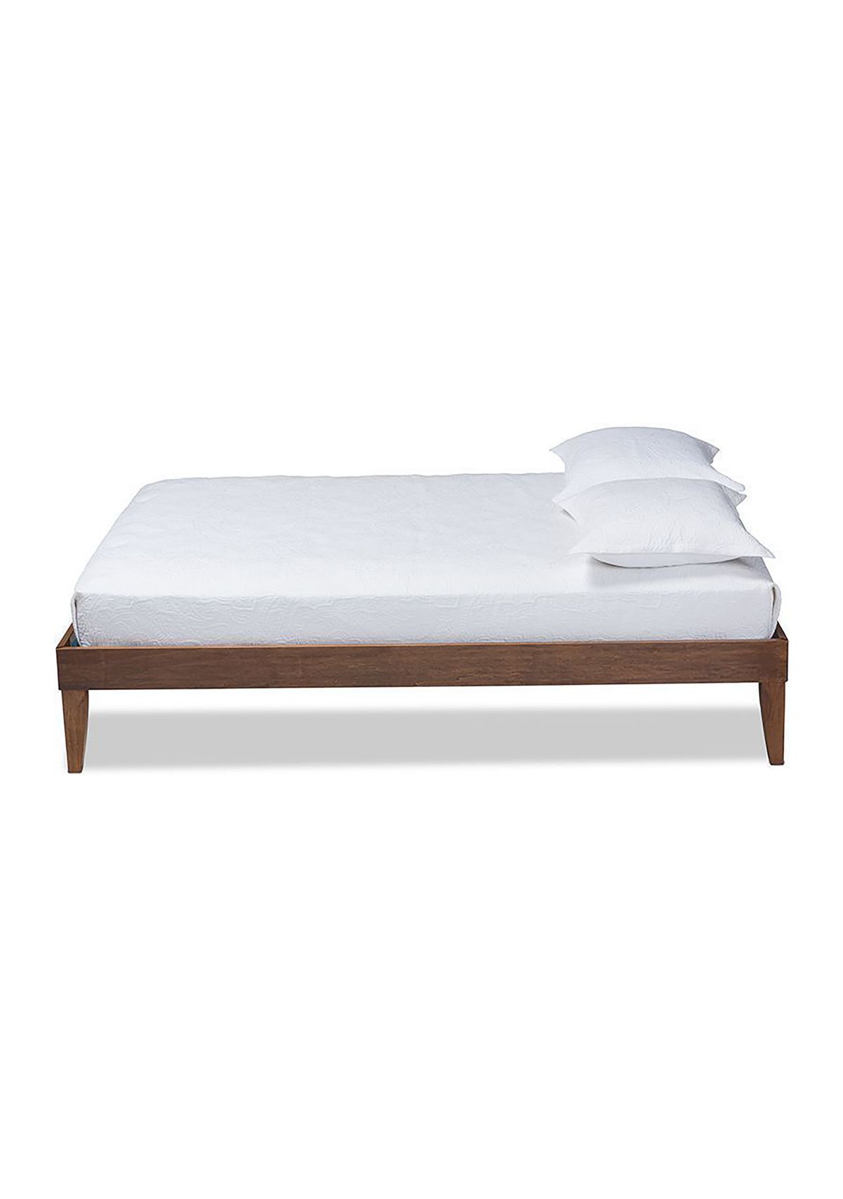 Lucina Mid-Century Modern Walnut Brown Finished Platform Bed Frame