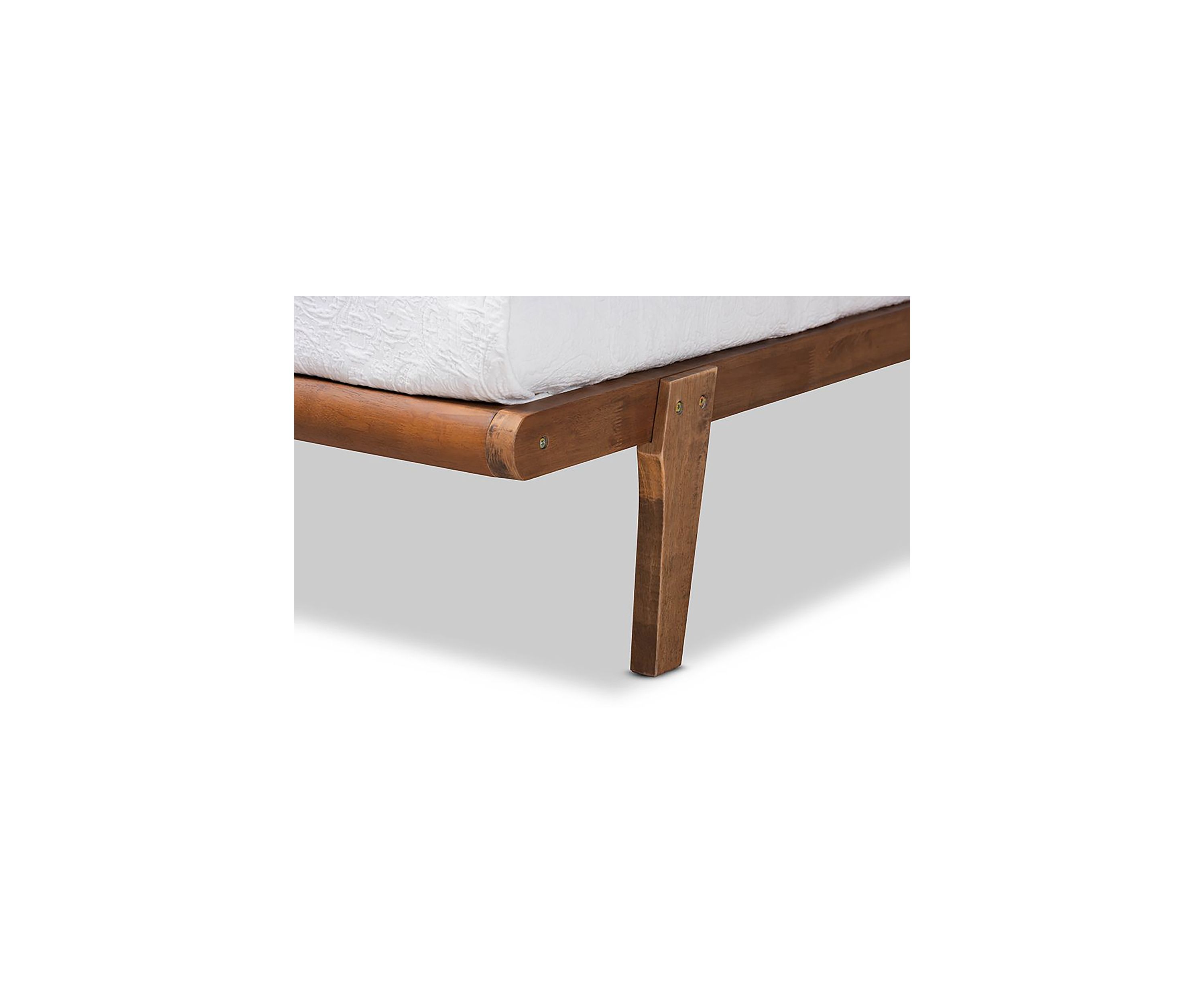 Kaia Mid-Century Modern Walnut Brown Finished Wood Platform Bed Frame