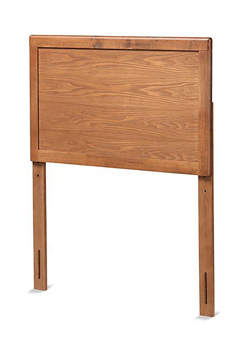 Raya Mid-Century Modern Walnut Brown Finished Wood Headboard