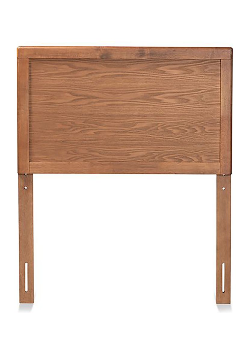 Raya Mid-Century Modern Walnut Brown Finished Wood Headboard