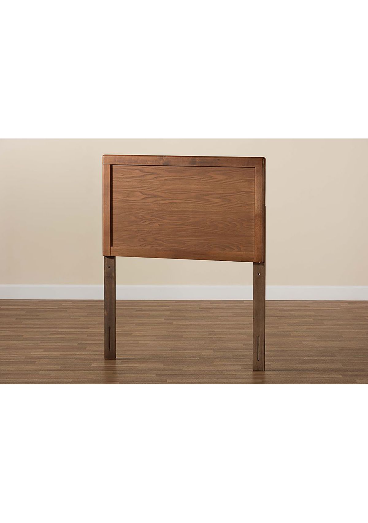 Raya Mid-Century Modern Walnut Brown Finished Wood Headboard