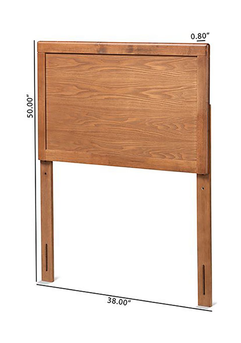 Raya Mid-Century Modern Walnut Brown Finished Wood Headboard