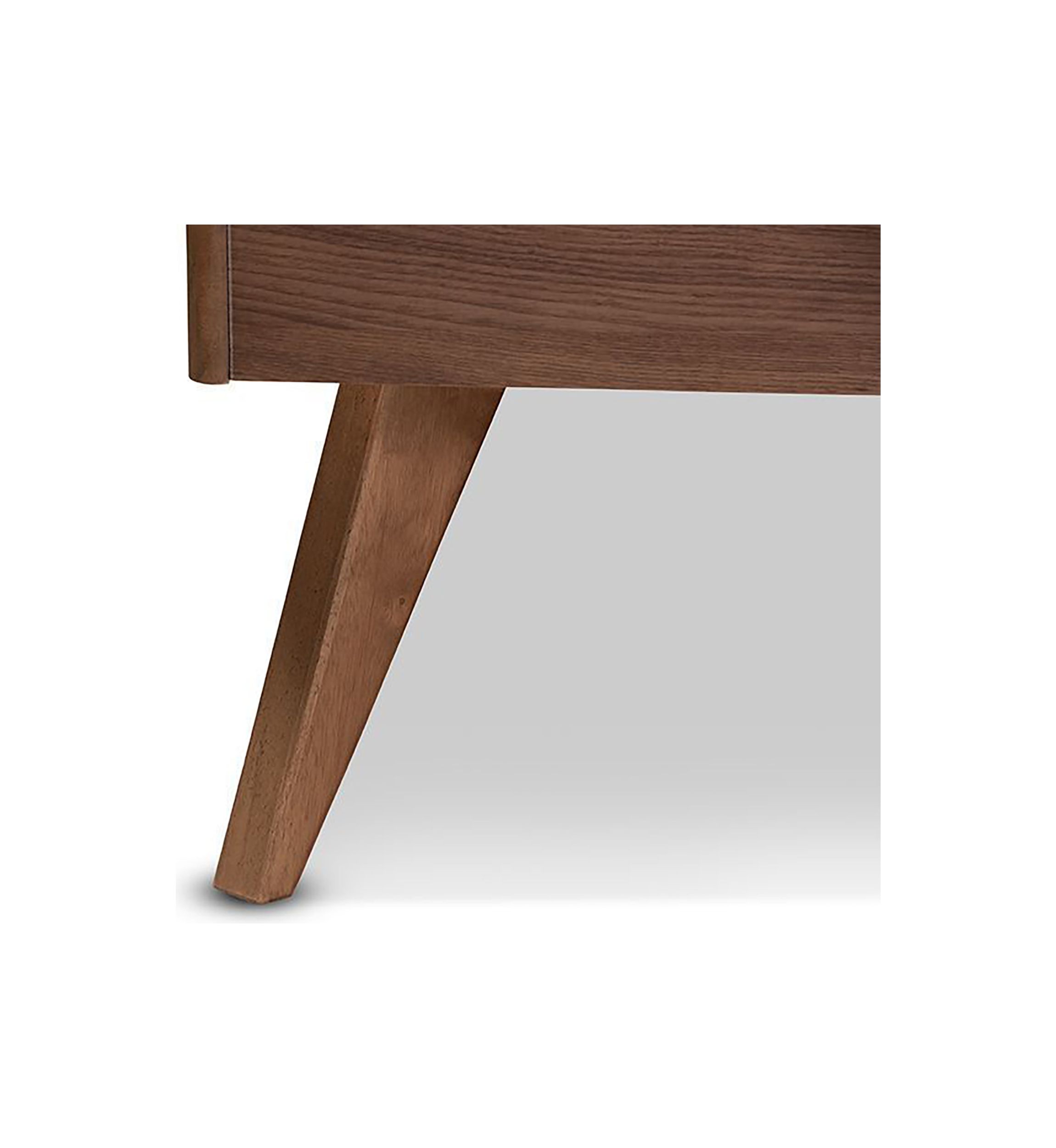 Lissette Mid-Century Modern Ash Walnut Finished Wood Platform Bed Frame