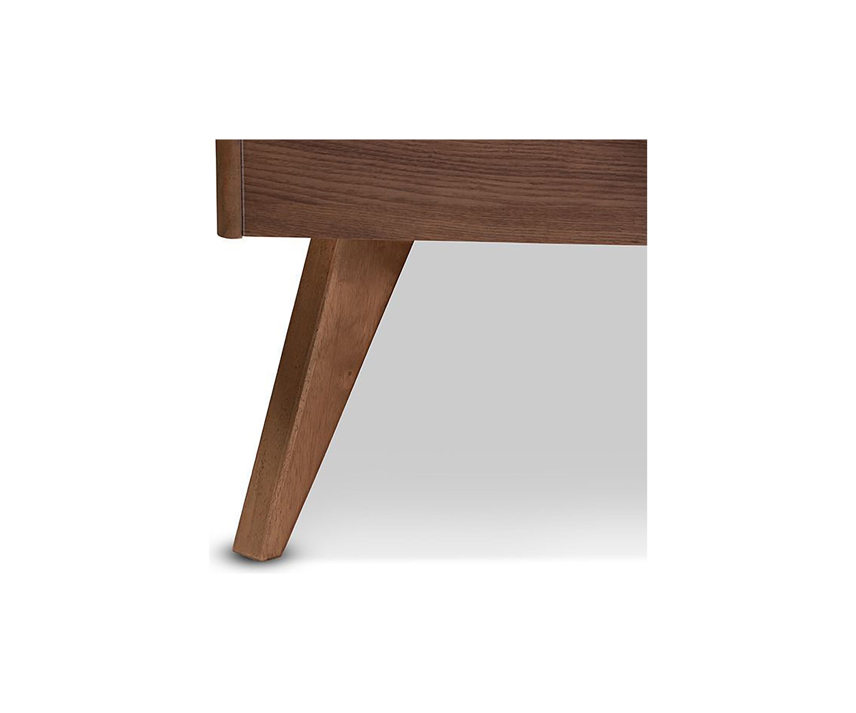Lissette Mid-Century Modern Ash Walnut Finished Wood Platform Bed Frame