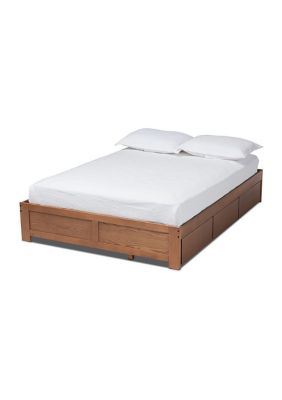 Baxton Studio Wren Modern and Contemporary Walnut Finished 3-Drawer Platform Storage Bed Frame, Full