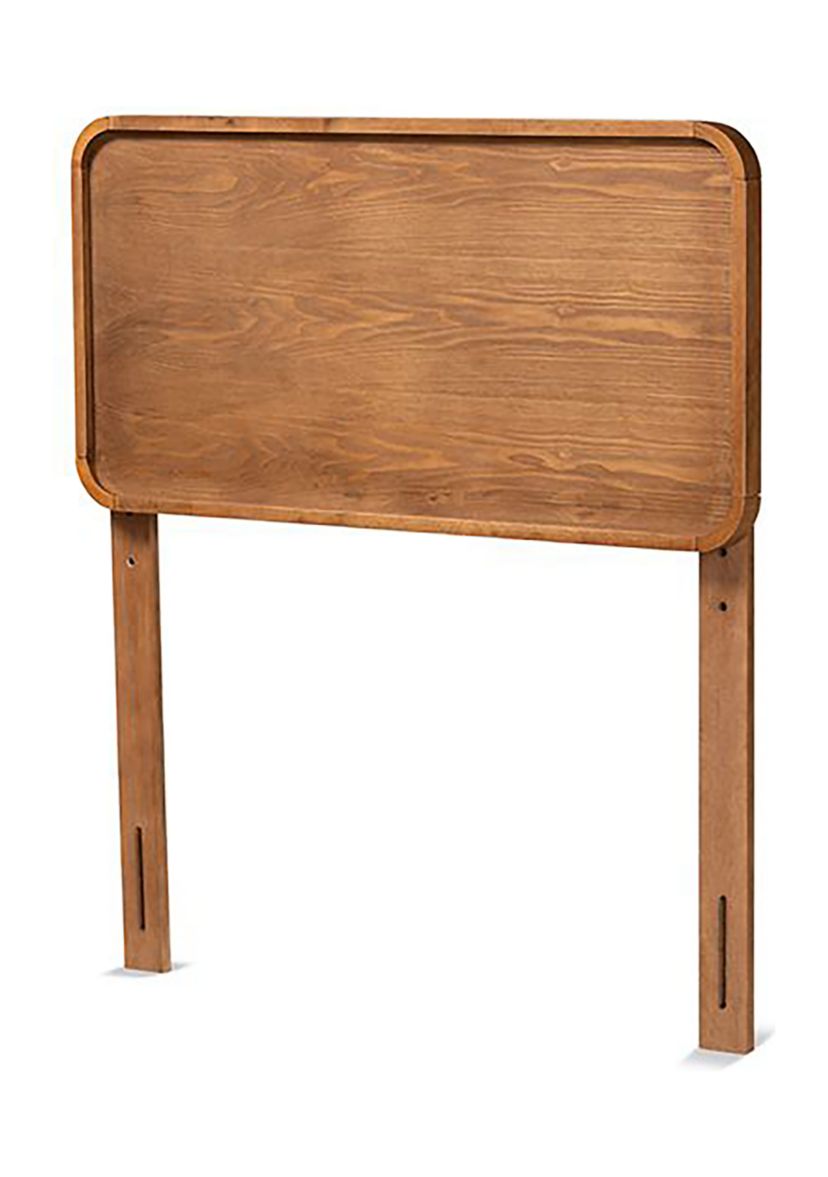 Mailene Mid-Century Modern Walnut Brown Finished Wood Headboard
