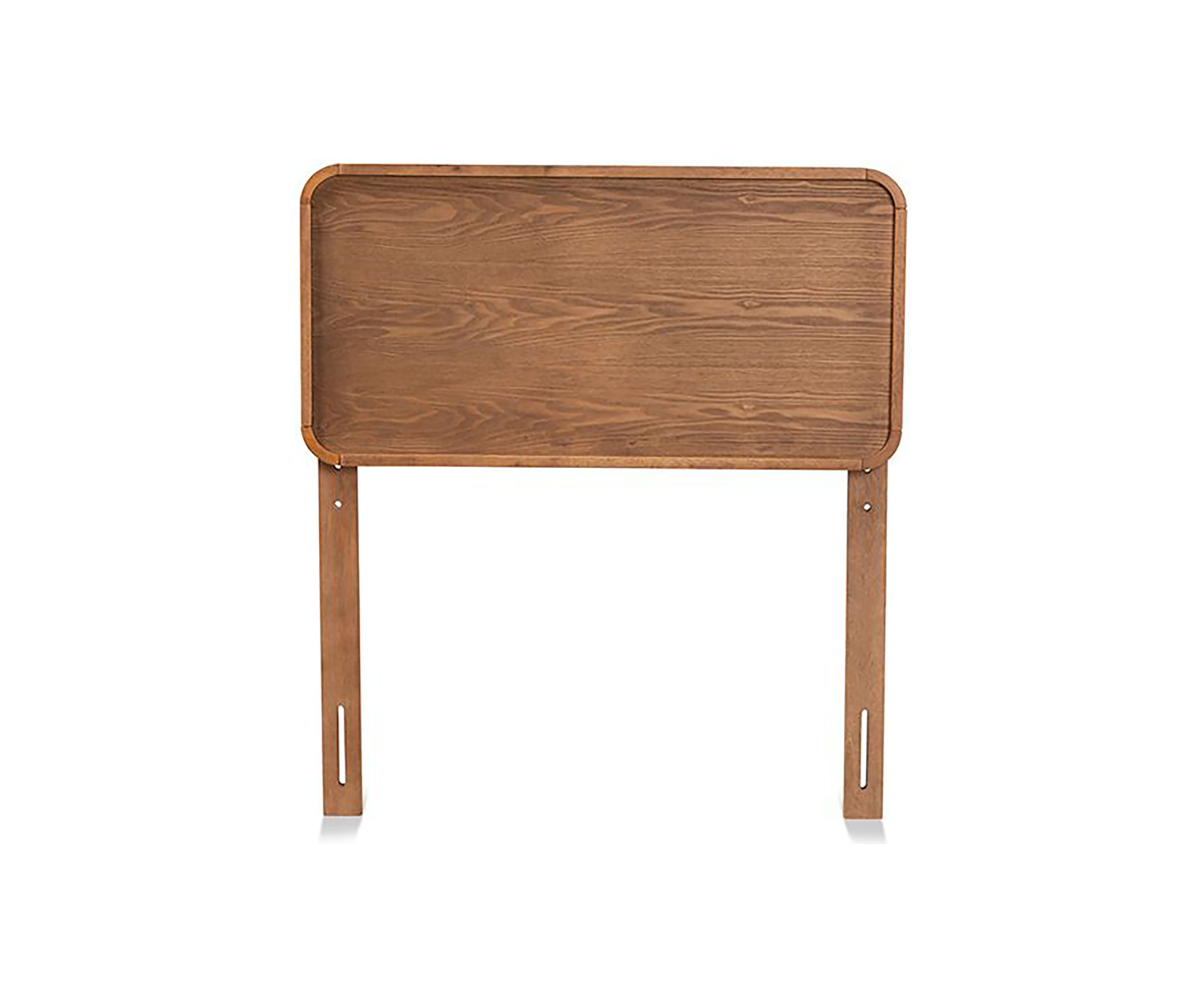 Mailene Mid-Century Modern Walnut Brown Finished Wood Headboard