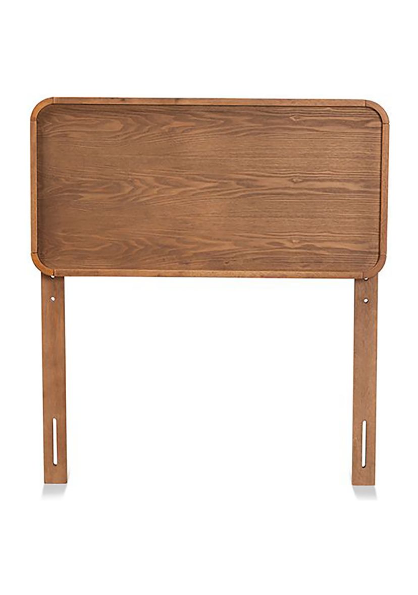 Mailene Mid-Century Modern Walnut Brown Finished Wood Headboard
