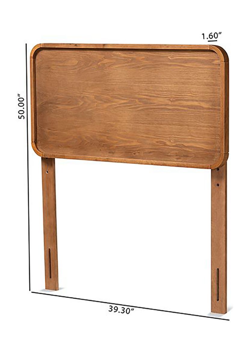 Mailene Mid-Century Modern Walnut Brown Finished Wood Headboard