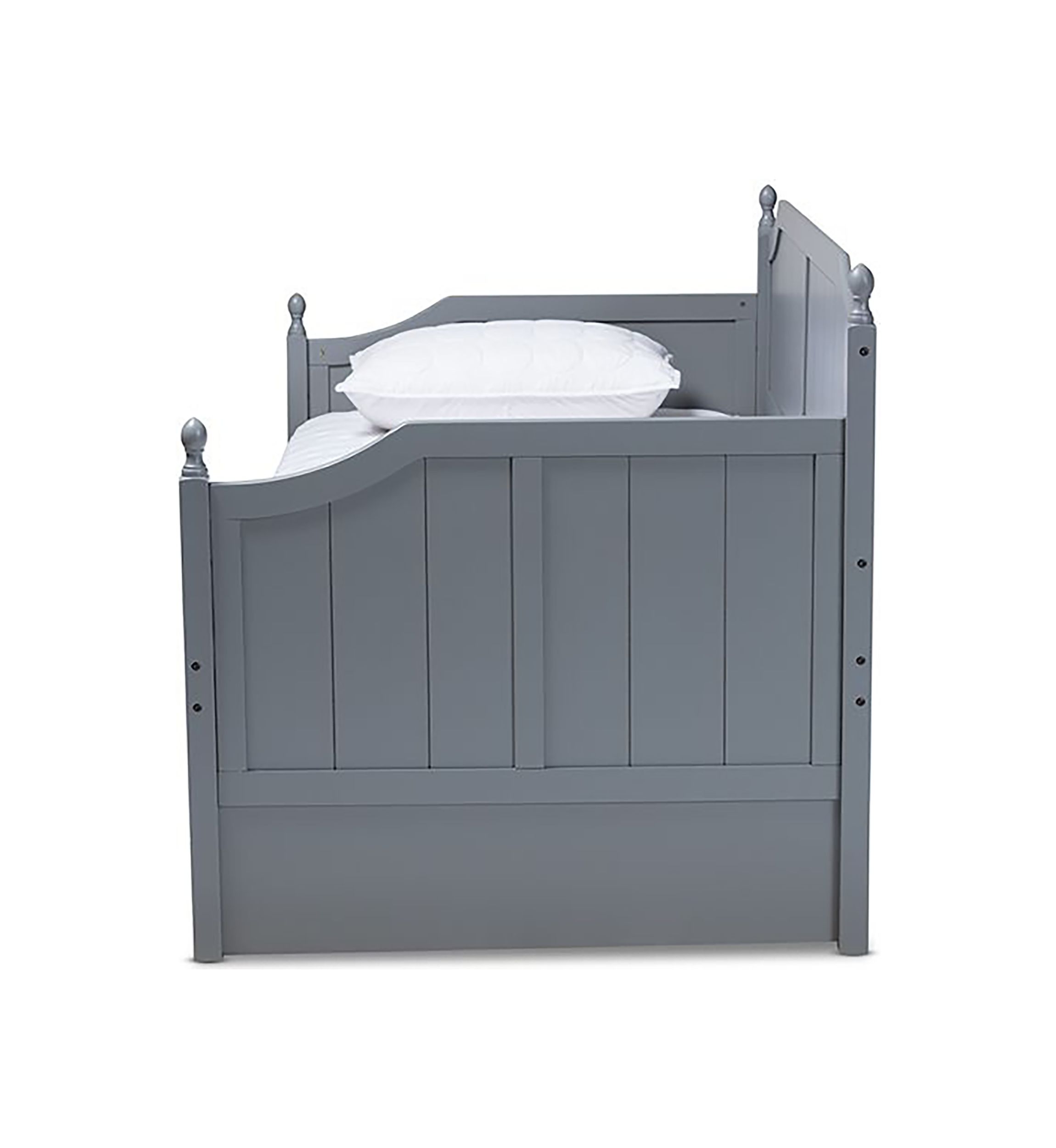 Millie Cottage Farmhouse Grey Finished Wood Daybed with Trundle