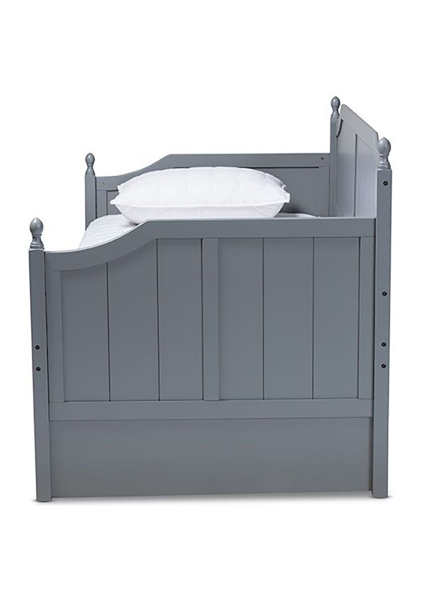 Millie Cottage Farmhouse Grey Finished Wood Daybed with Trundle