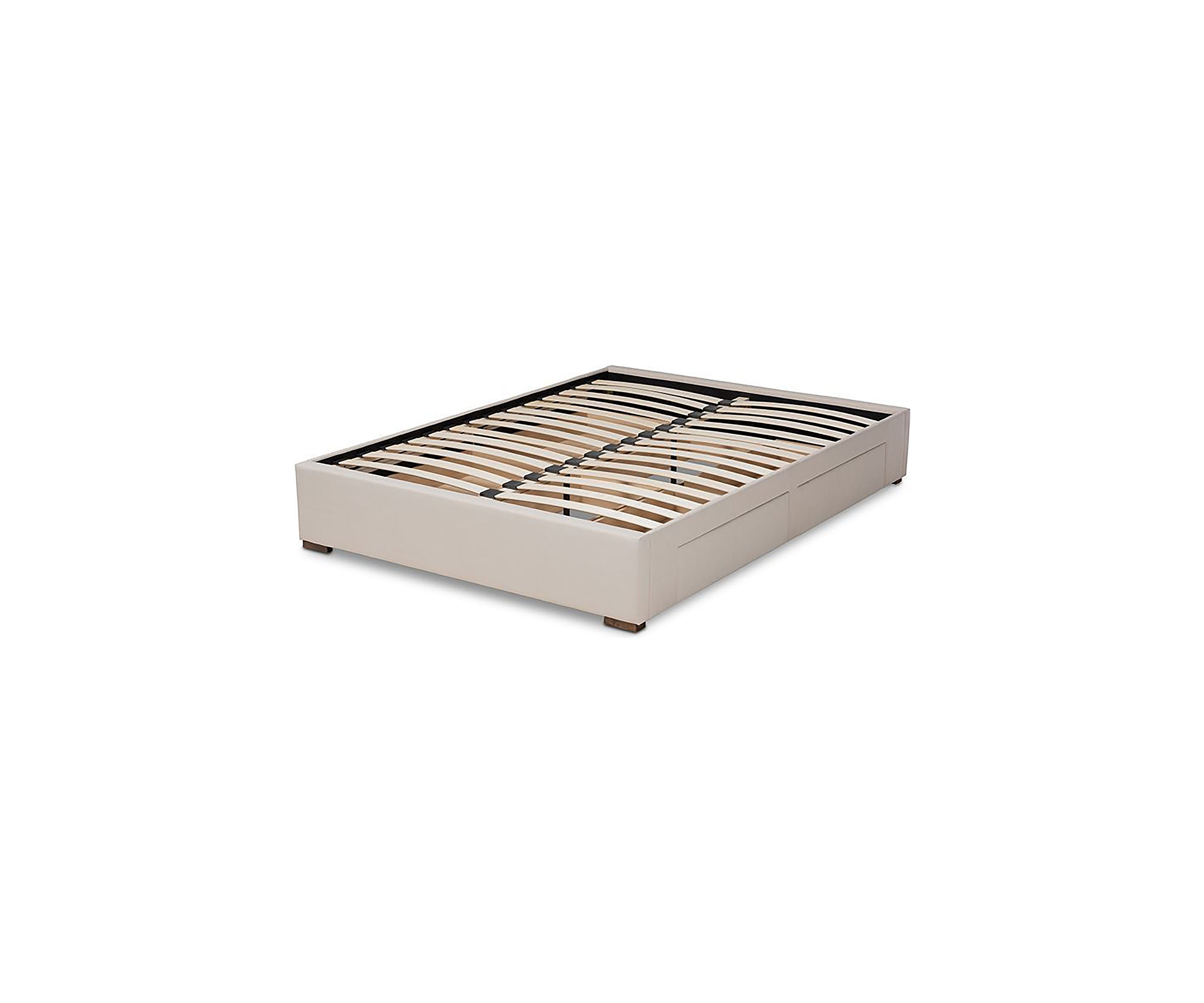 Leni Modern and Contemporary Light Grey Fabric Upholstered 4-Drawer Platform Storage Bed Frame