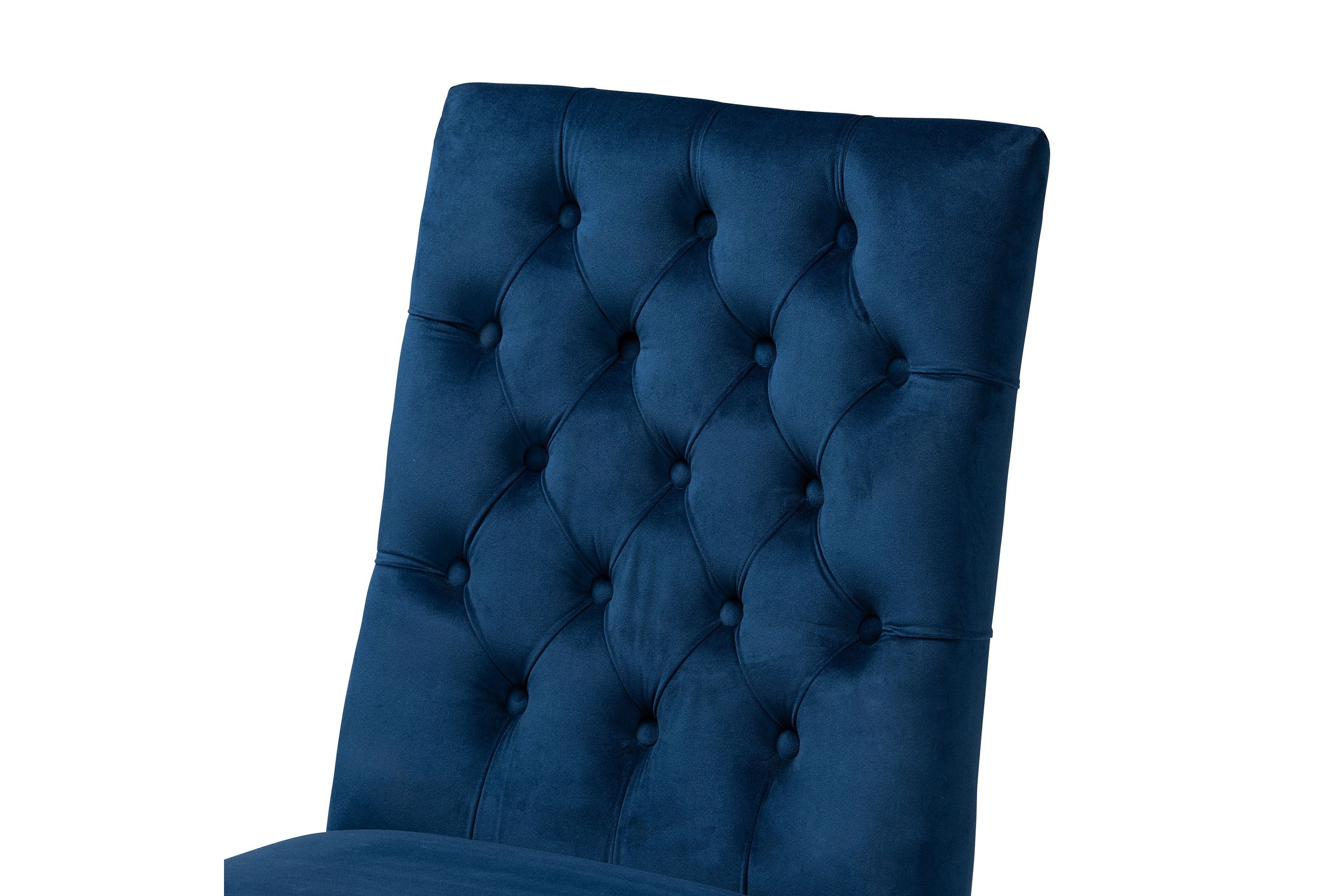 Sherine Contemporary Glam and Luxe Velvet Fabric and Metal Dining Chairs
