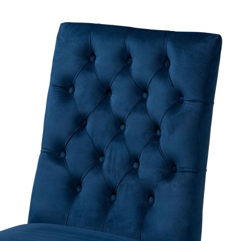 Sherine Contemporary Glam and Luxe Velvet Fabric and Metal Dining Chairs